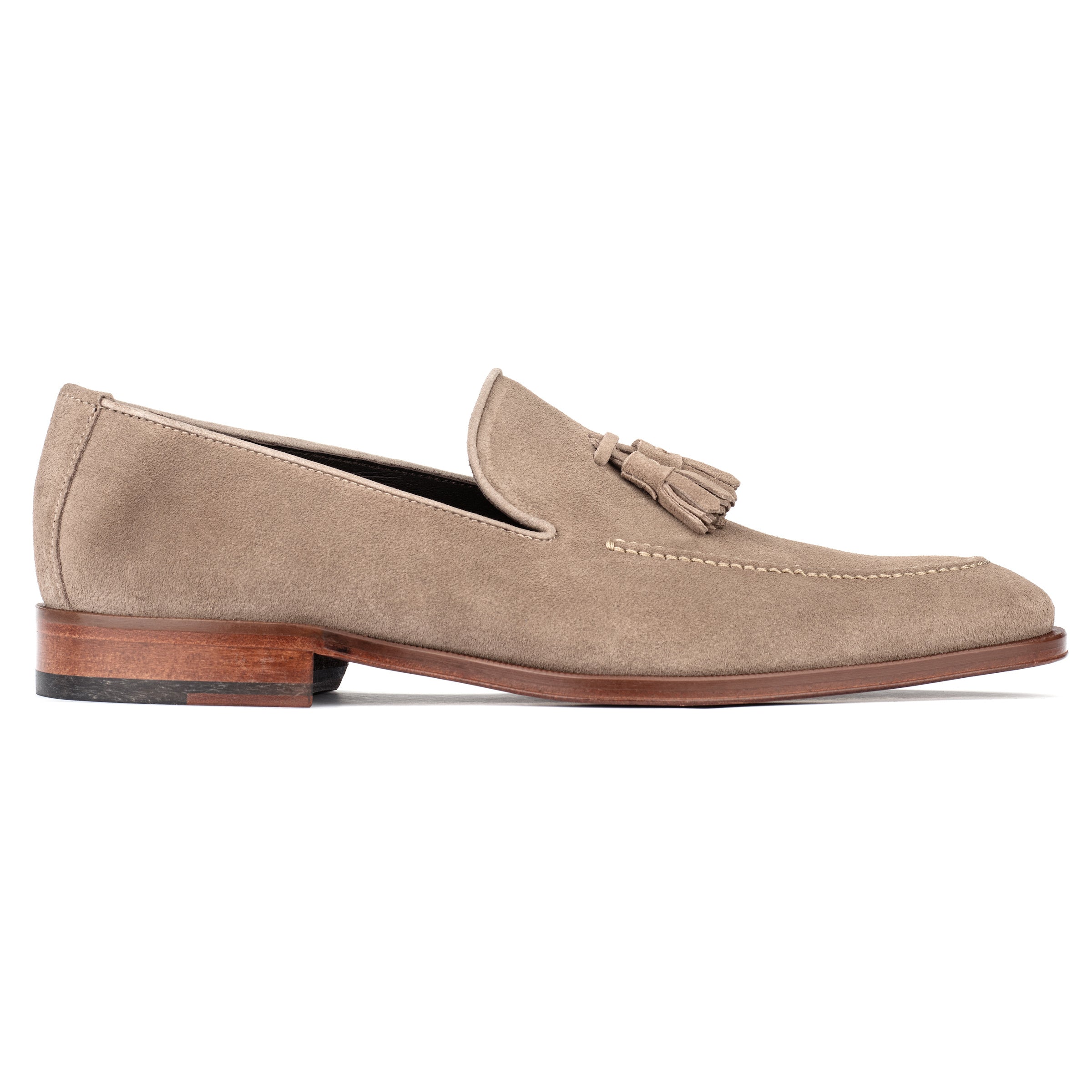 Maurizio Taupe Suede Tassel Loafer