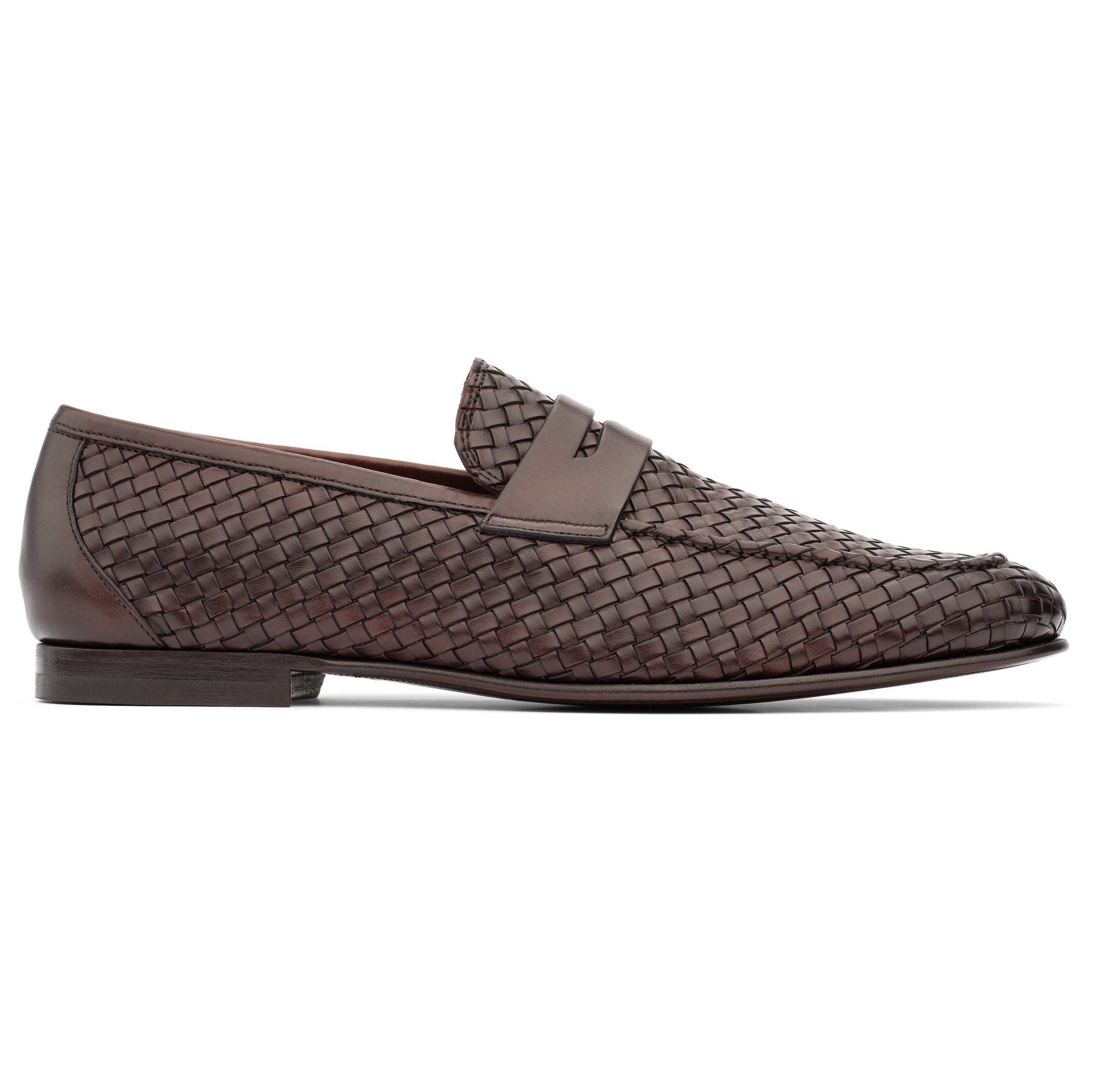 Zenith Brown Woven Leather Loafer