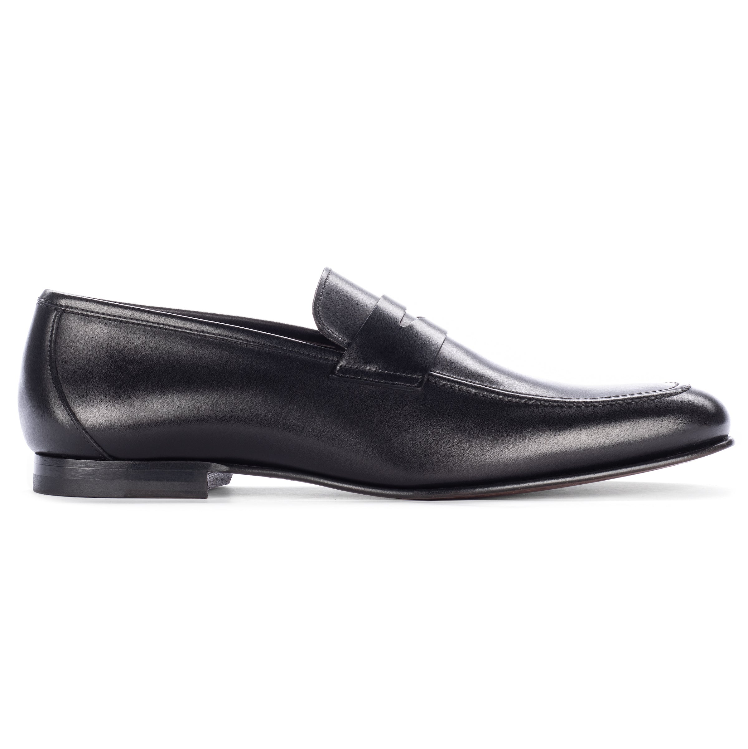 Aldrin Black Calf Leather Penny Loafer