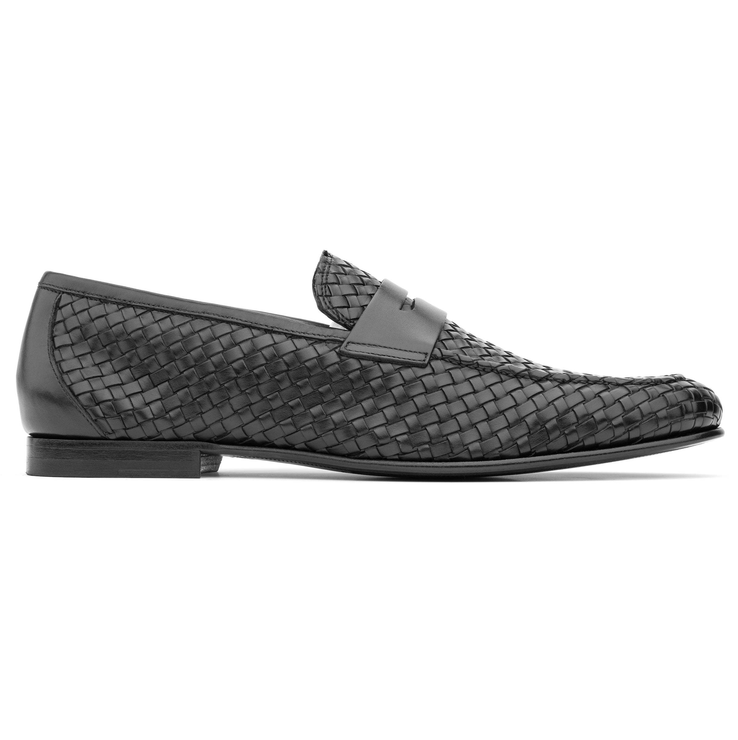 Zenith Black Woven Leather Loafer