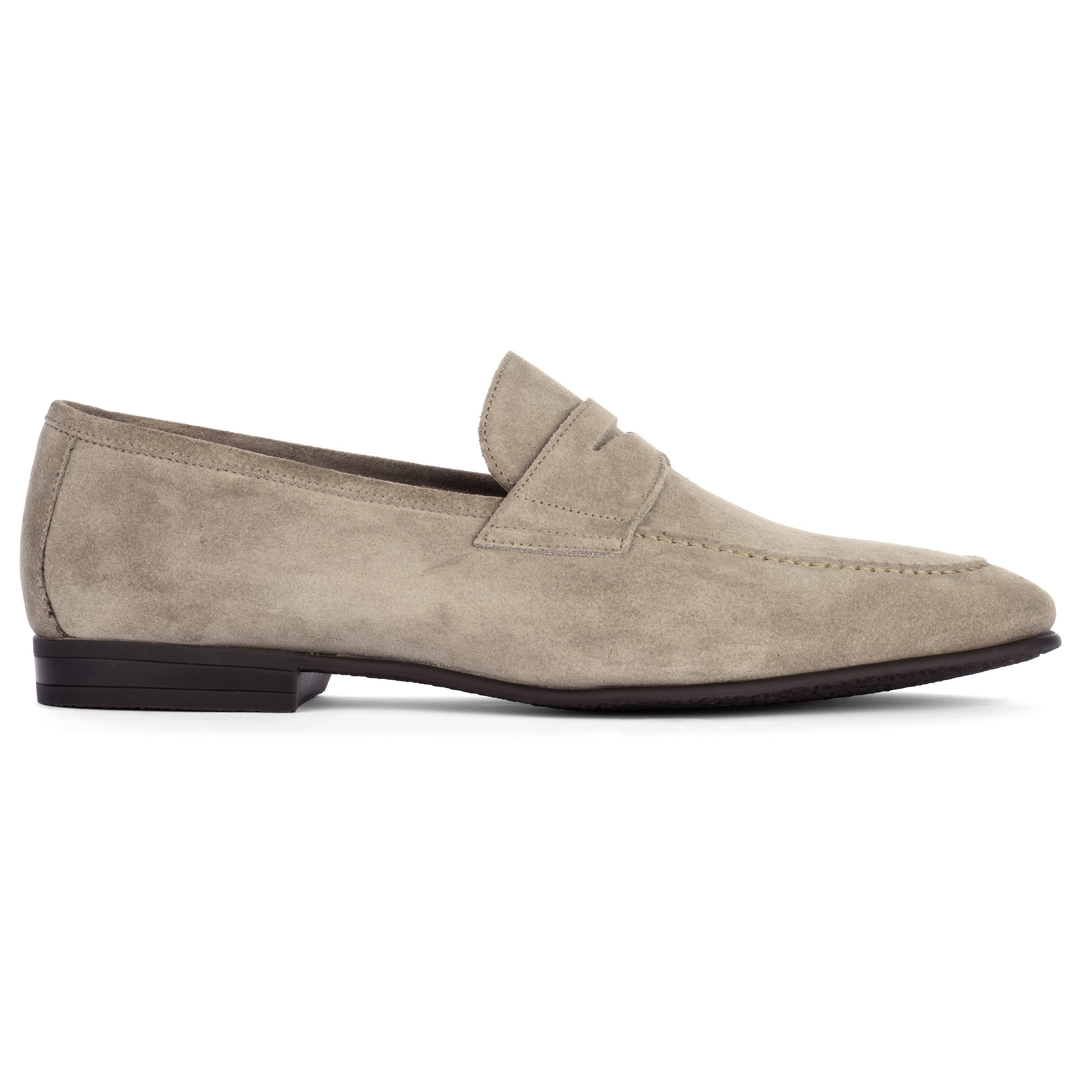 Jenner Taupe Suede Penny Loafer Slip