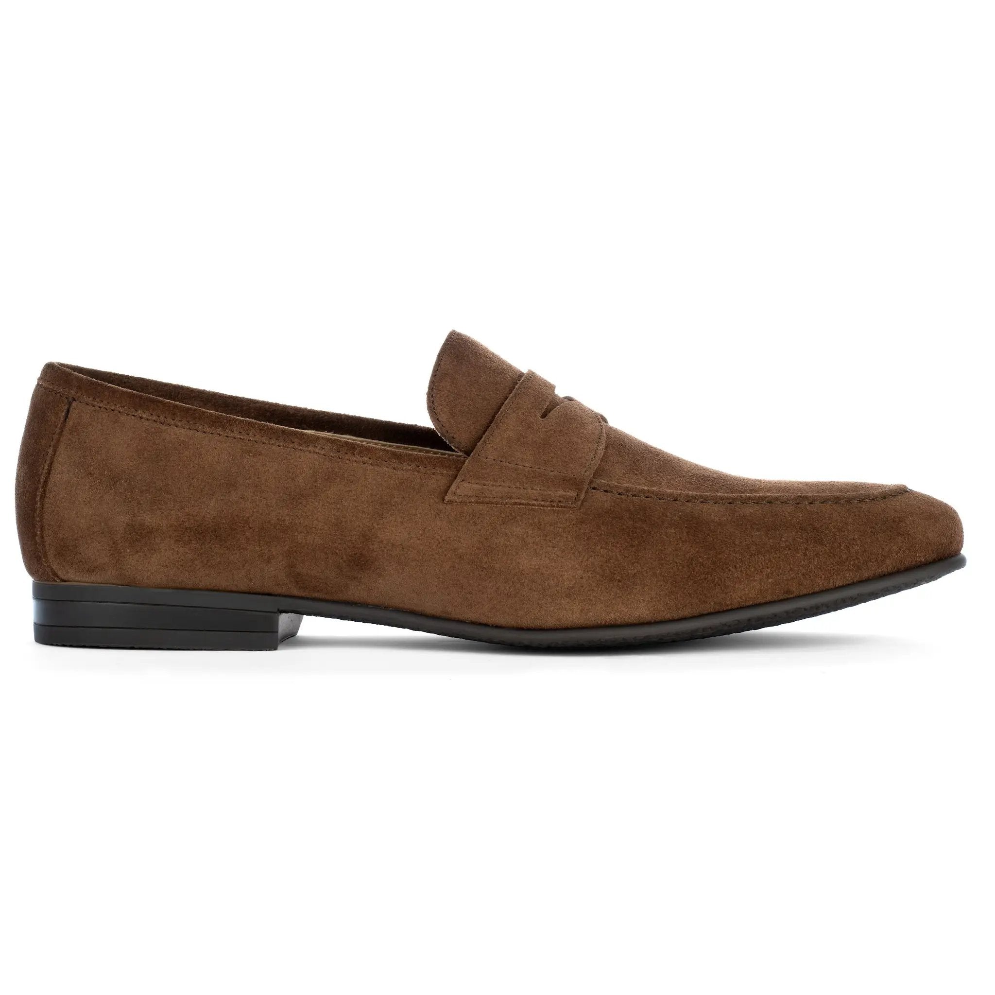 Jenner Medium Brown Suede Penny Loafer by To Boot New York