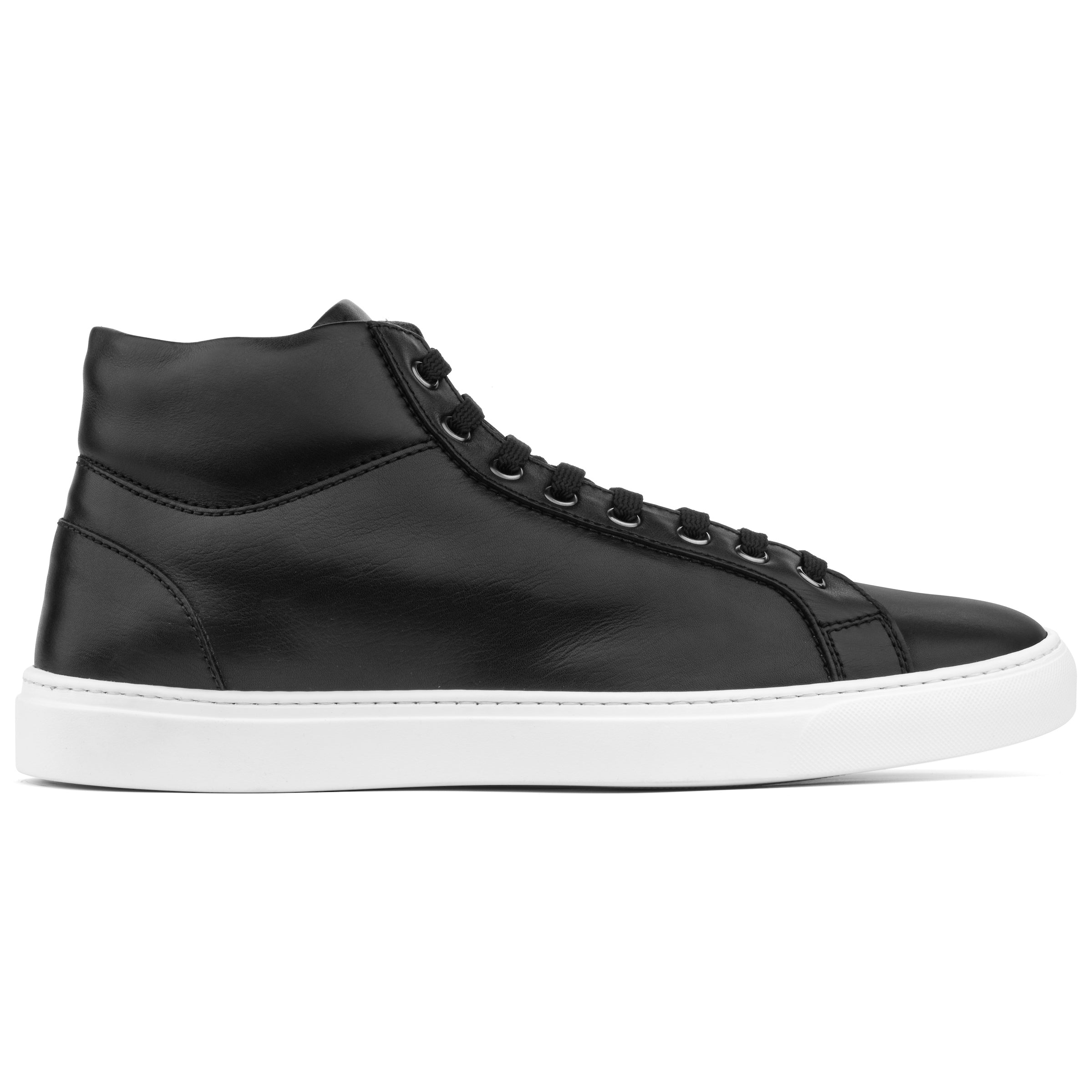 Leonardo Black Nappa Calf High Top Sneaker
