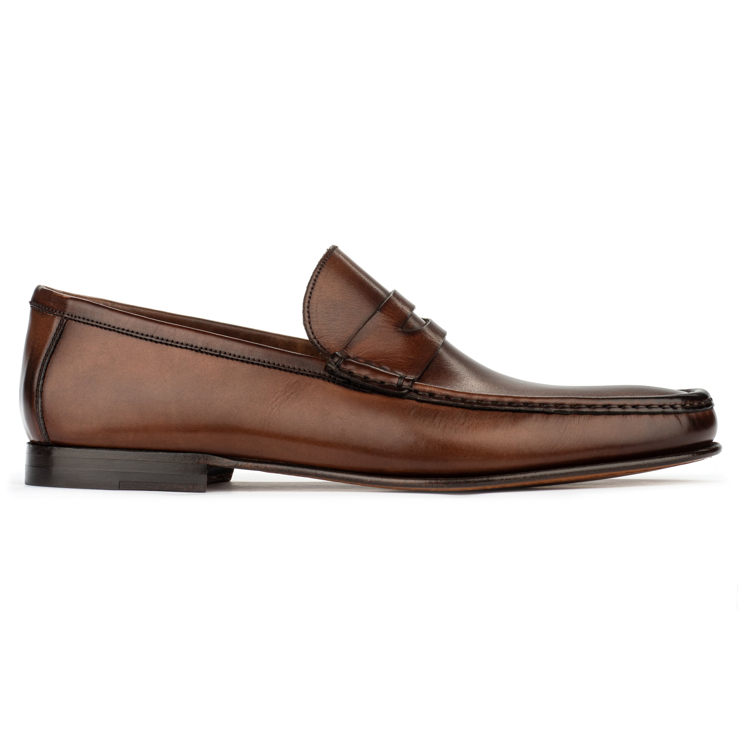 Clapton Burnished Brown Calf Penny Loafer