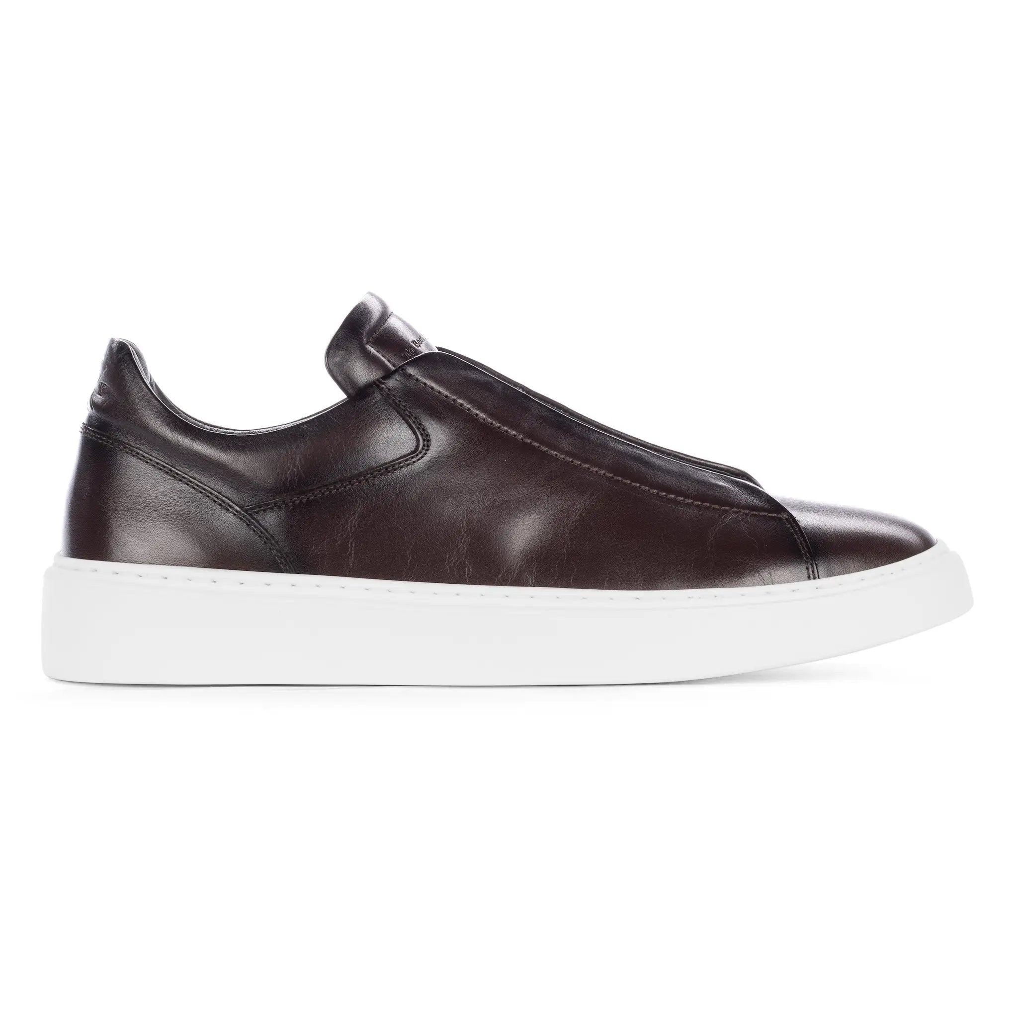 Campion Brown Calf Leather Elastic Slip-On Sneaker by To Boot New York
