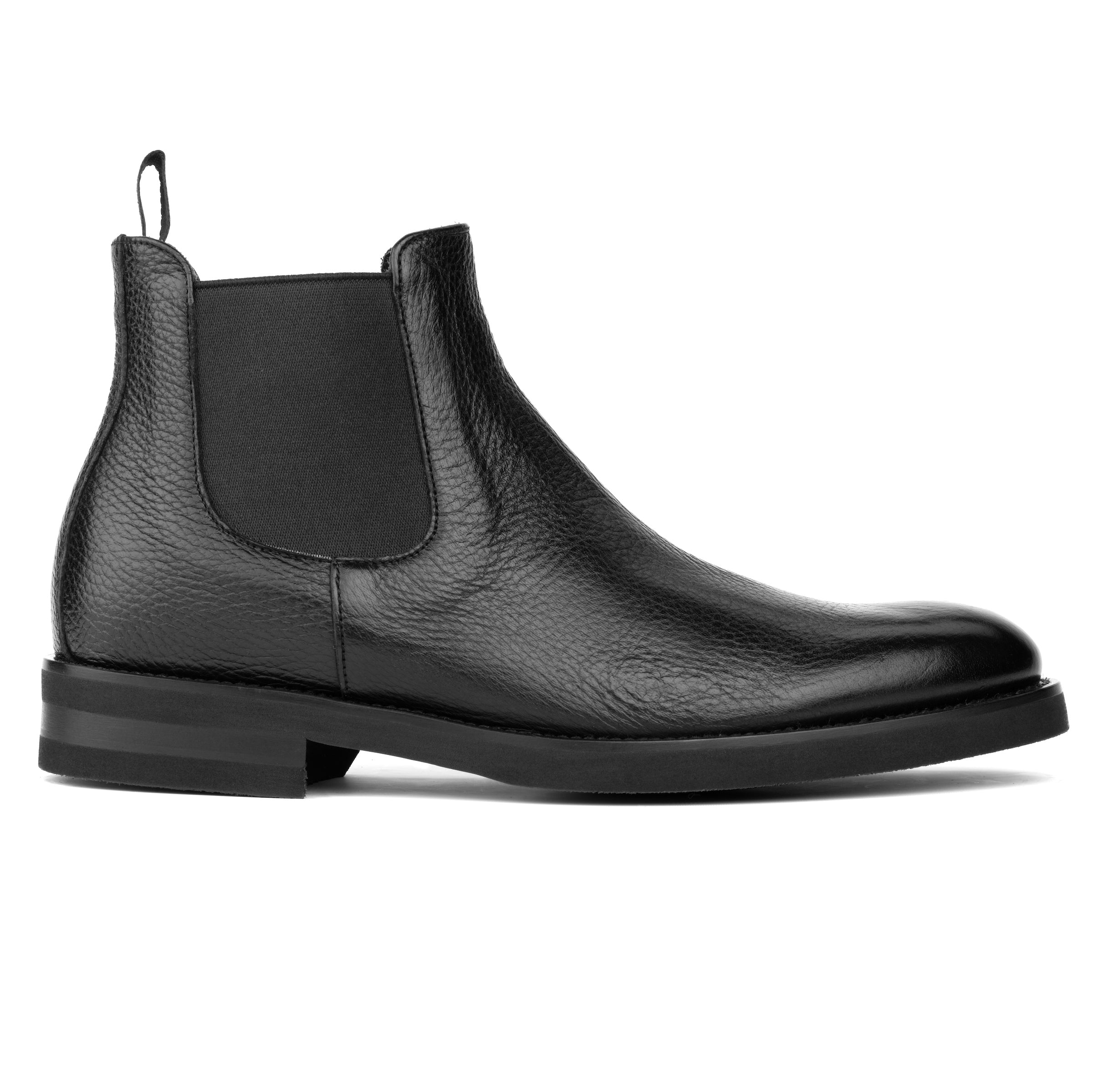 Leon Black Deerskin Chelsea Boot