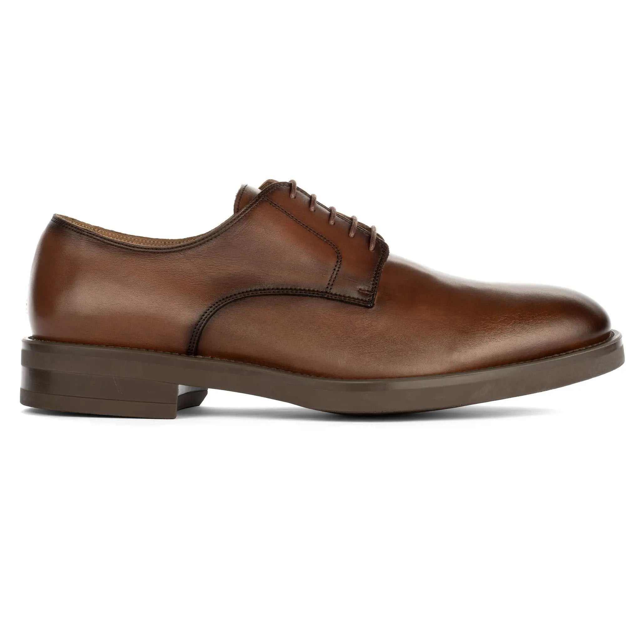 Dustin Brown Leather Plain Toe Lace-Up Oxford by To Boot New York