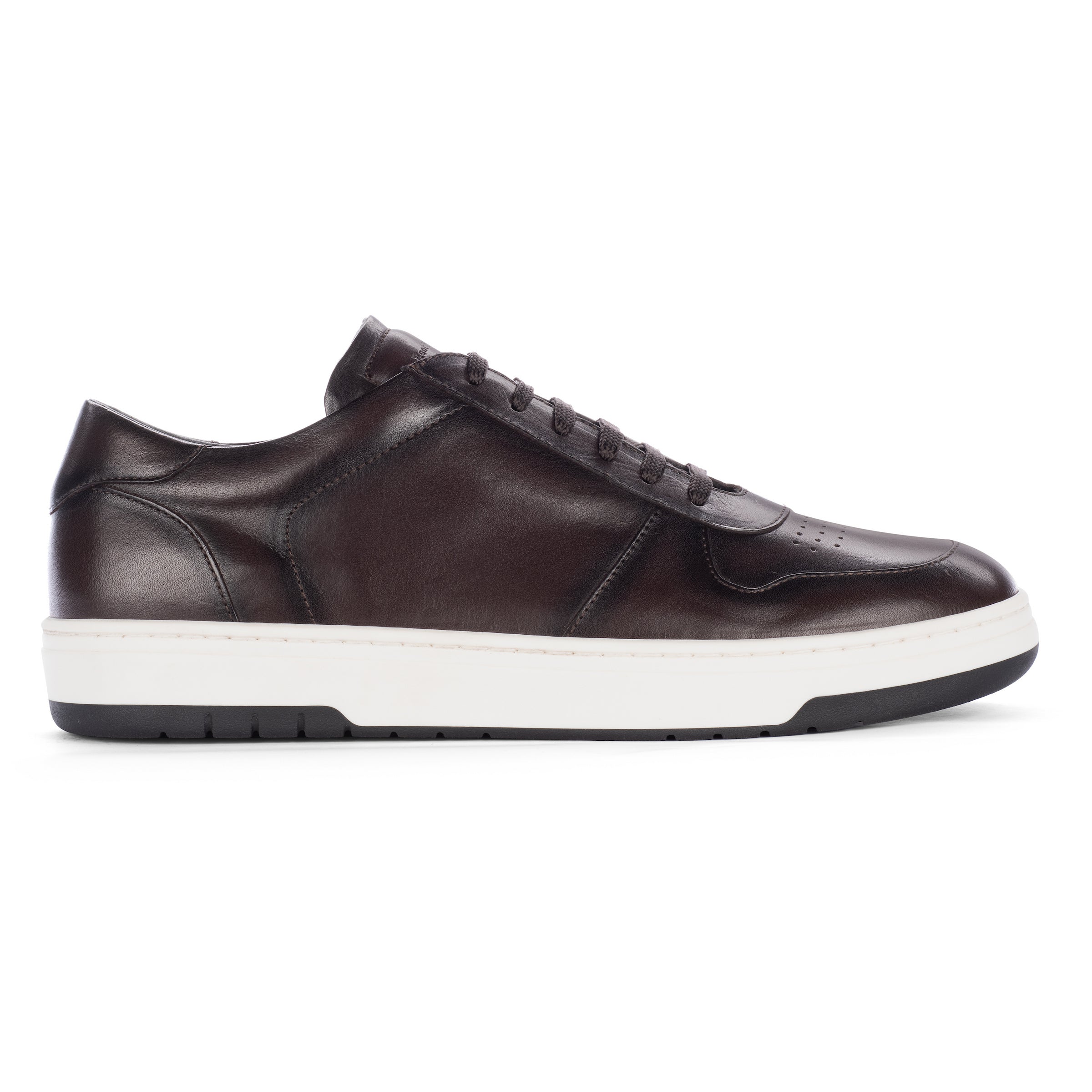 Colin Dark Brown Leather Court Sneaker