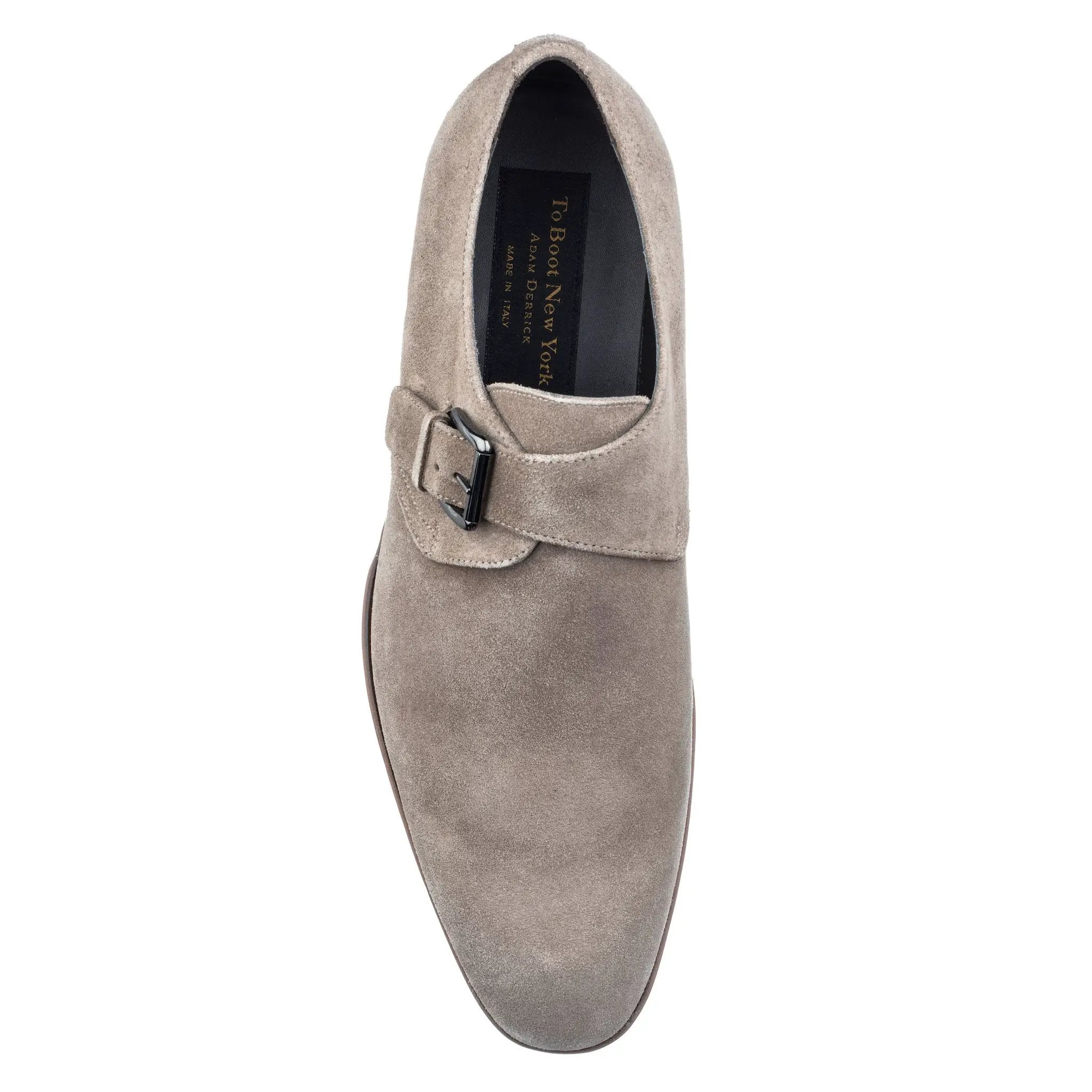Bower Taupe Suede Monkstrap by To Boot New York