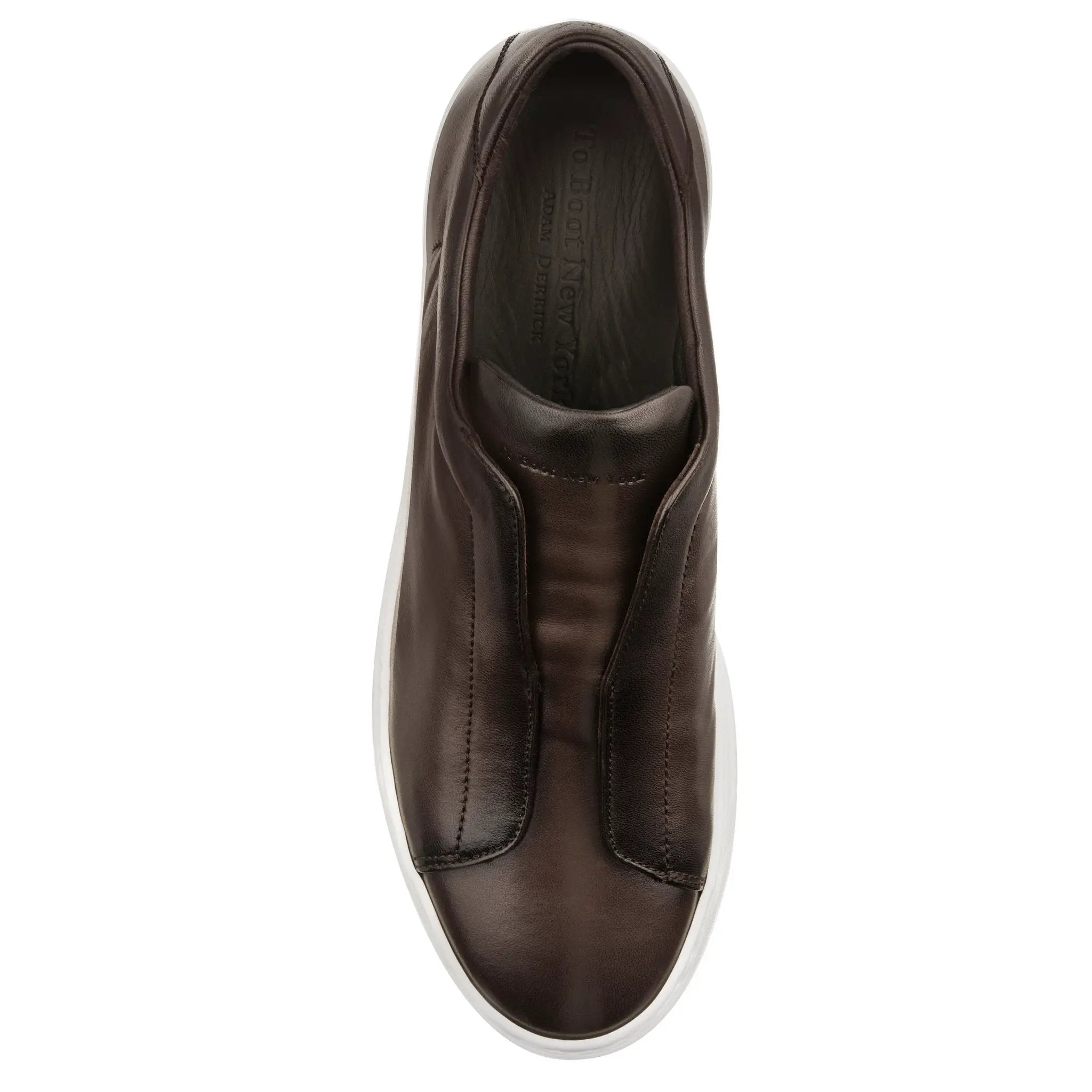 Cale Dark Brown Calf Elastic Sneaker by To Boot New York