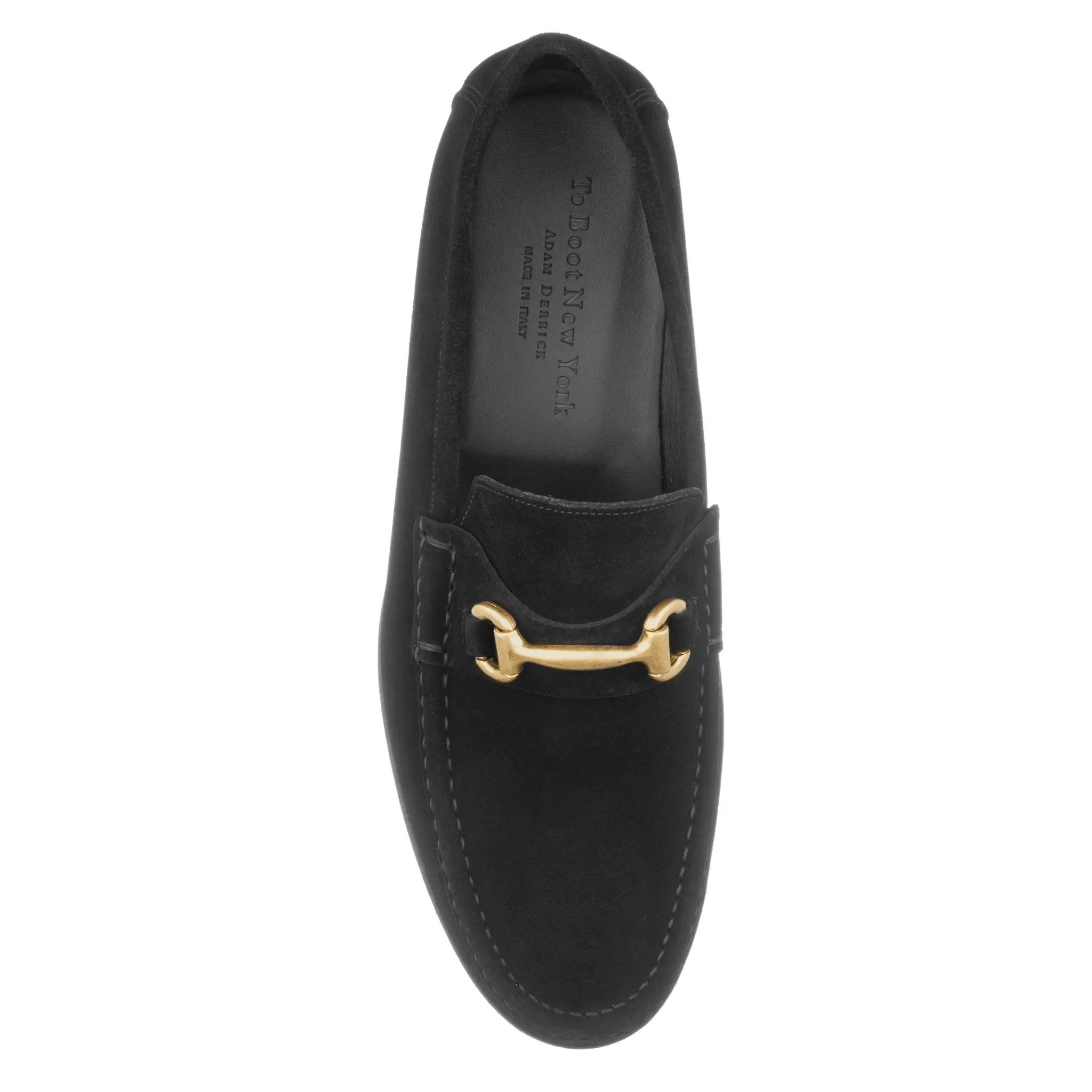 Danny Black Suede Slip-On Bit Loafer by To Boot New York