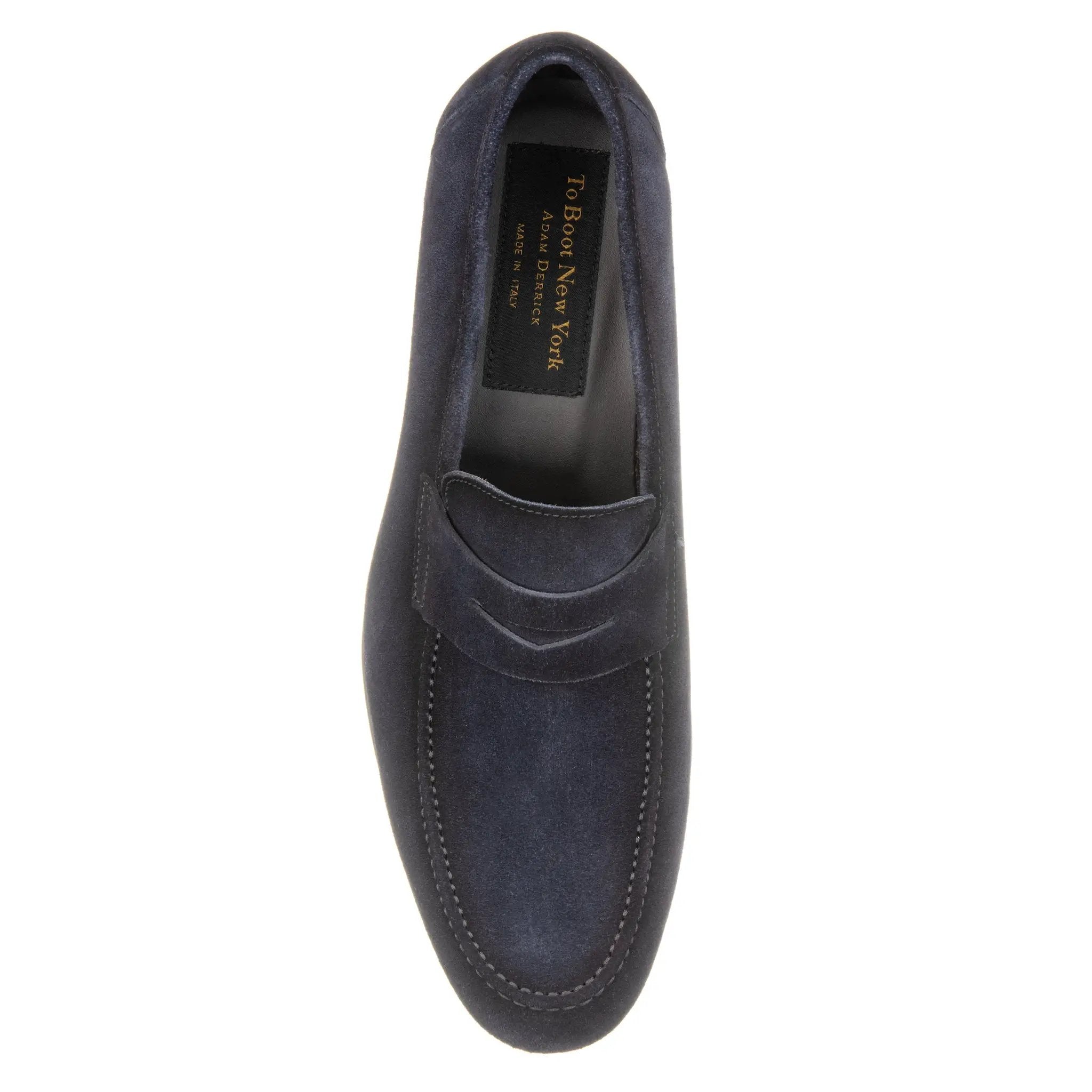 Aldrin Navy Aero Suede Penny Loafer by To Boot New York