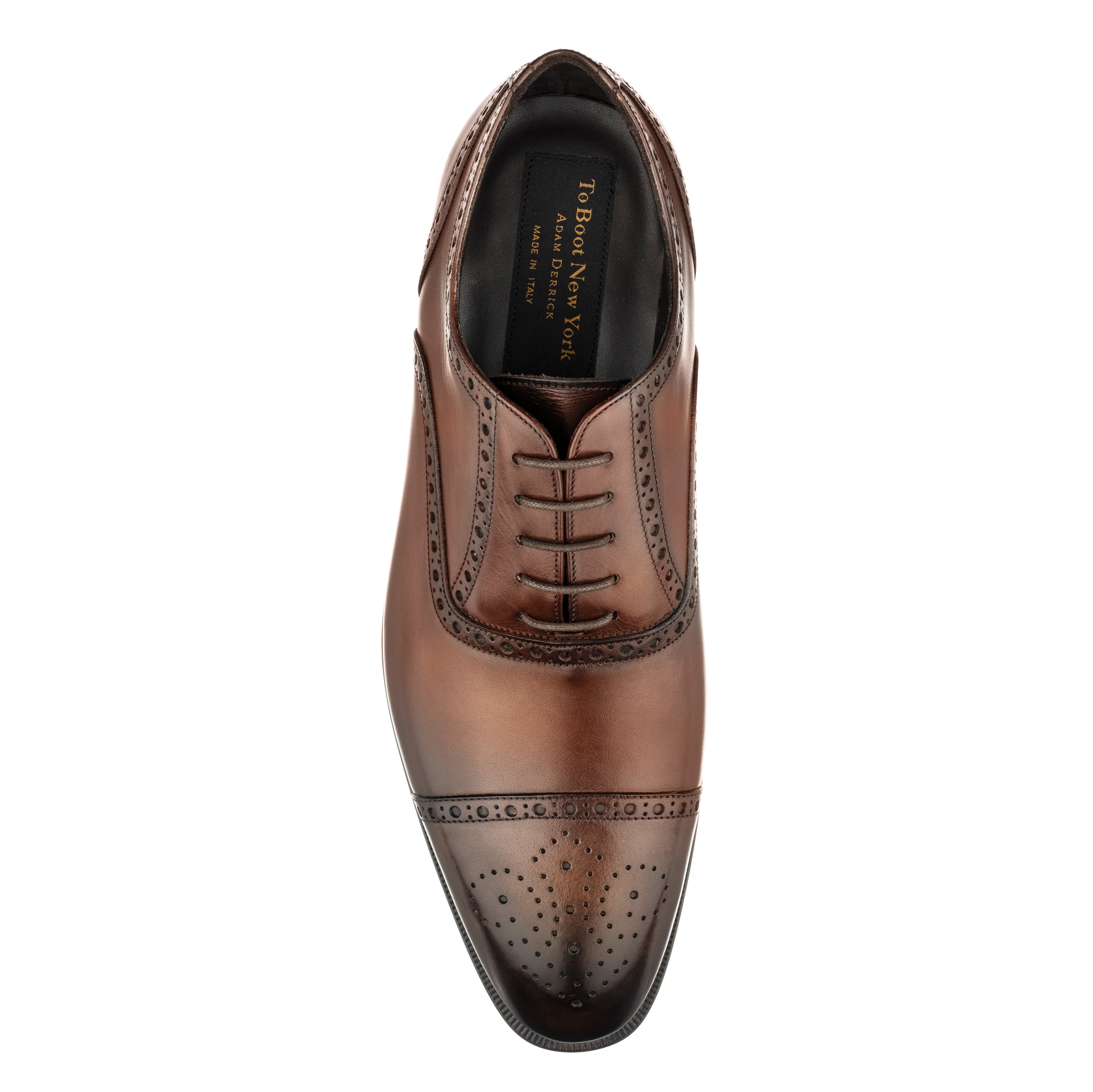 Connors Dark Brown Burnish Medallion Cap Toe