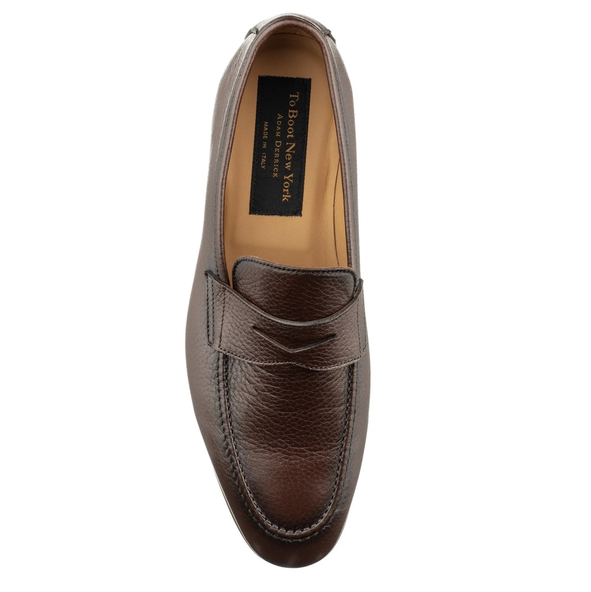 Merritt Dark Brown Deerskin Leather Penny Loafer Slip-On by To Boot New York