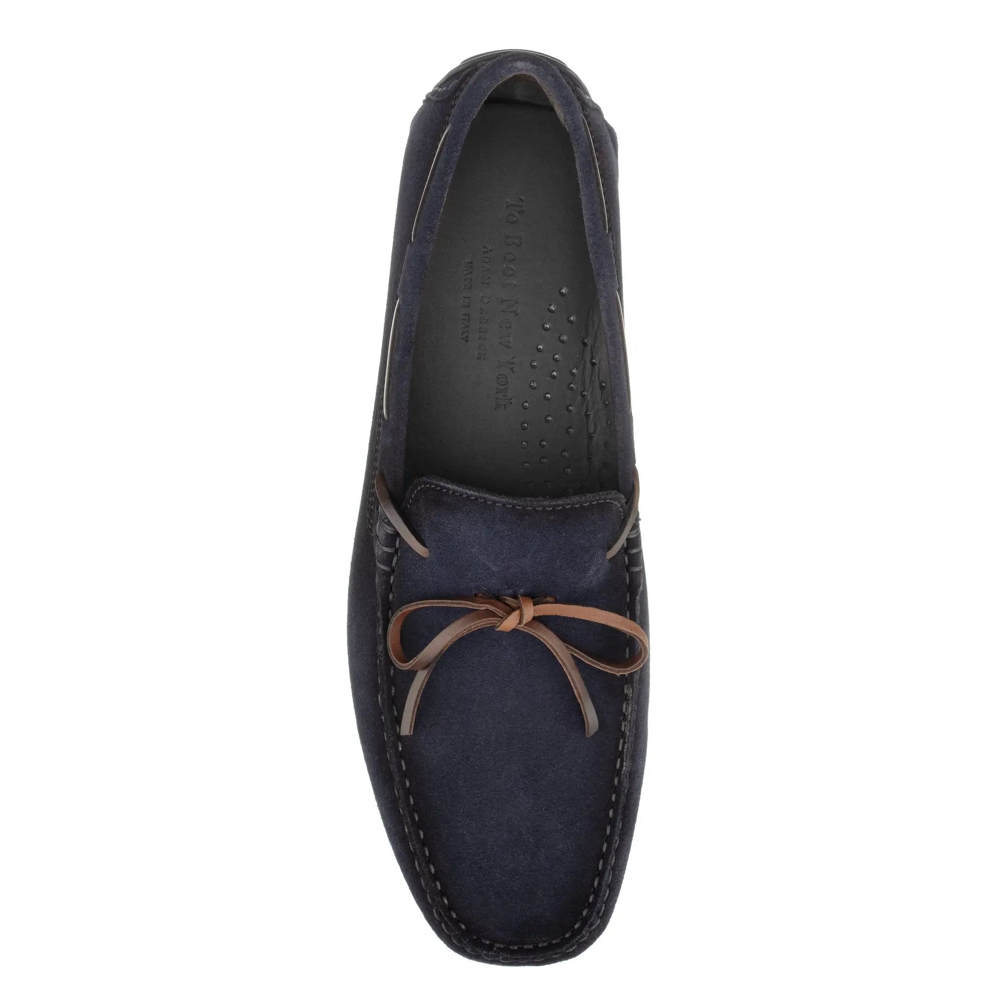 Barnett Navy Blue Side Lace Driving Shoe by To Boot New York