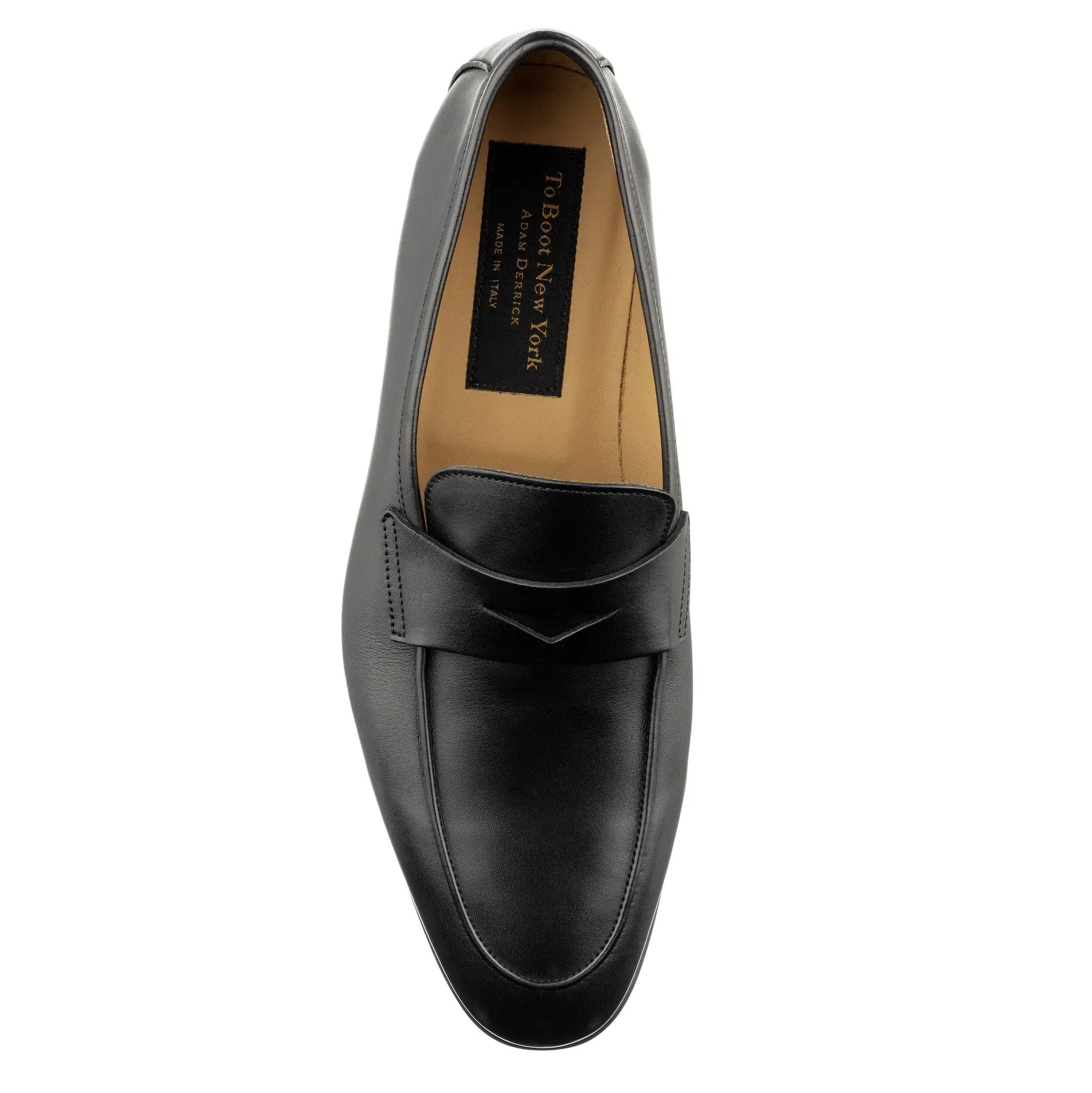 Keats Black Calf Leather Slip-on Men’s Penny Loafer by To Boot New York