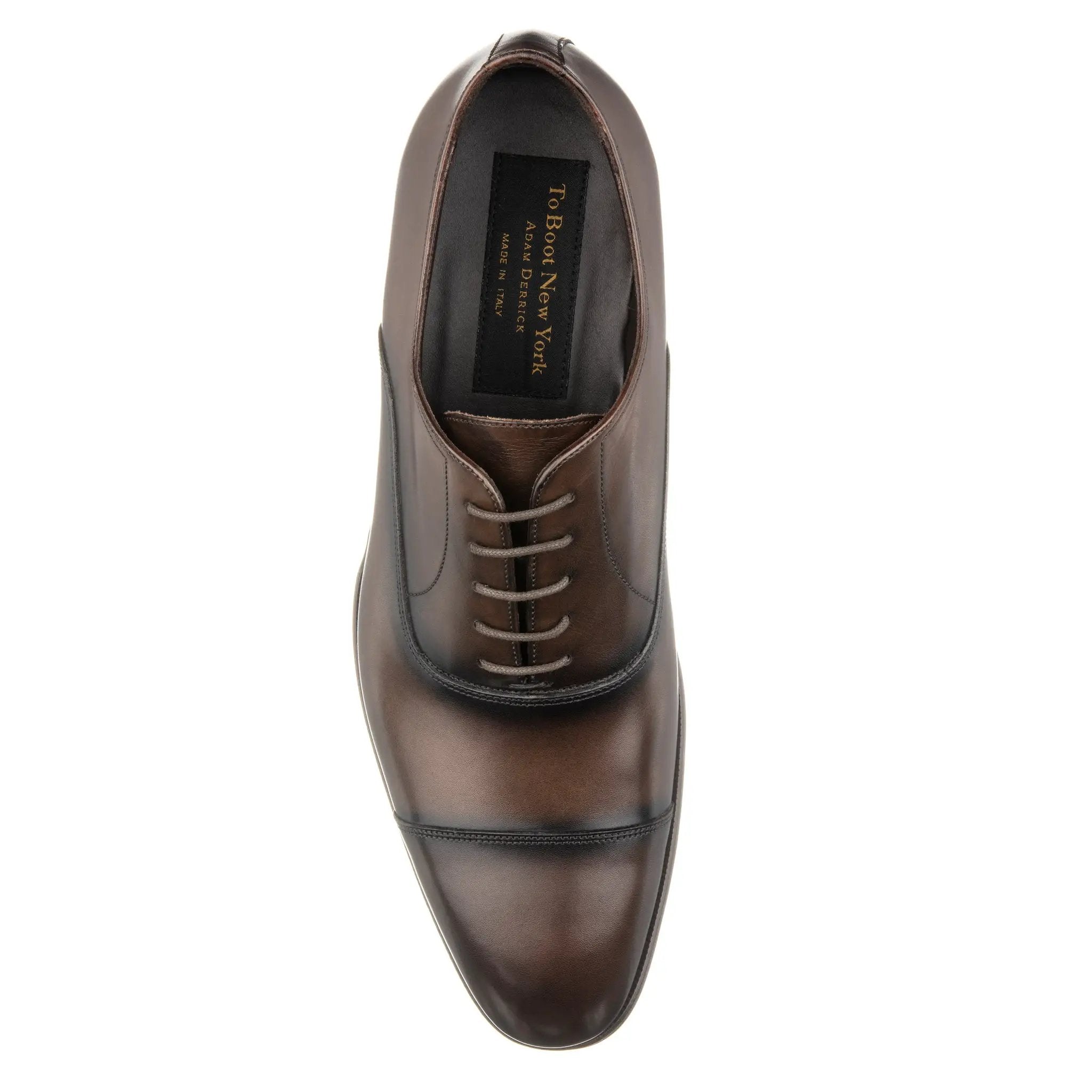 Frankie Dark Brown Calf Cap Toe Balmoral by To Boot New York