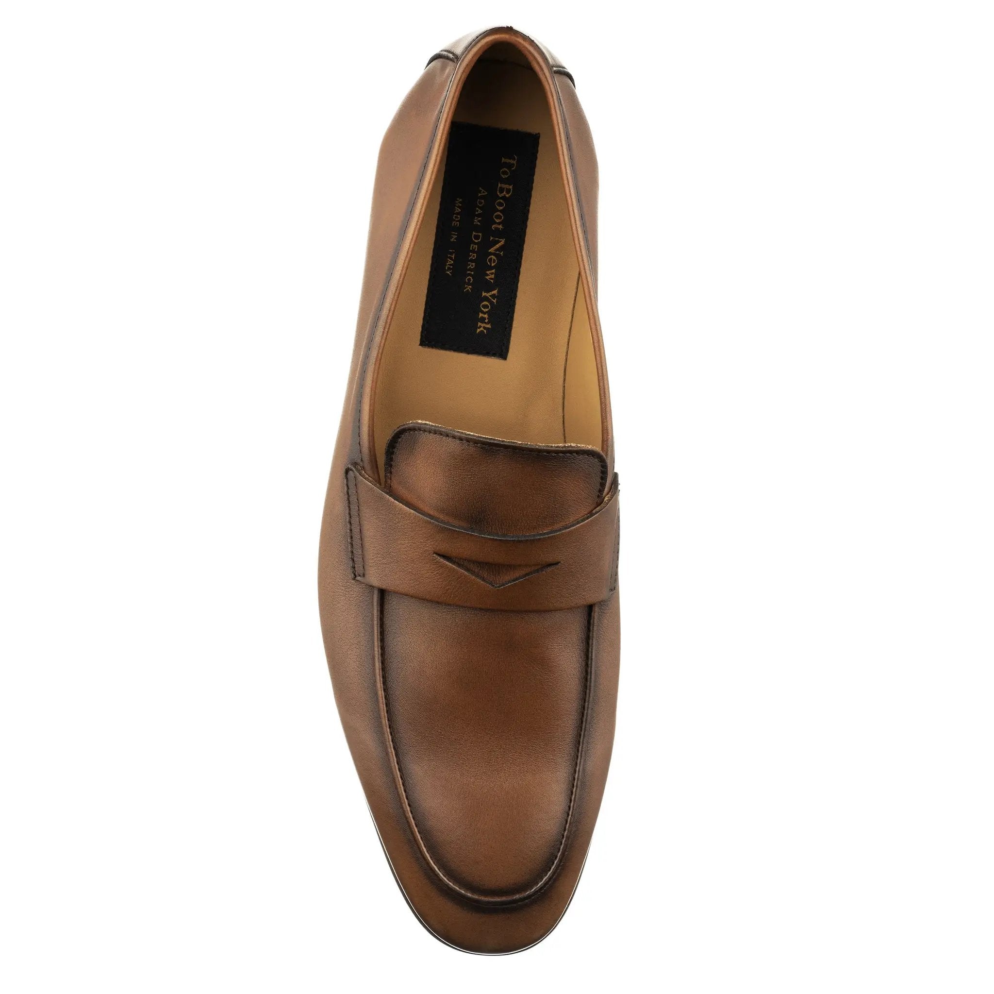 Keats Cognac Calf Leather Slip-on Men's Penny Loafer by To Boot New York