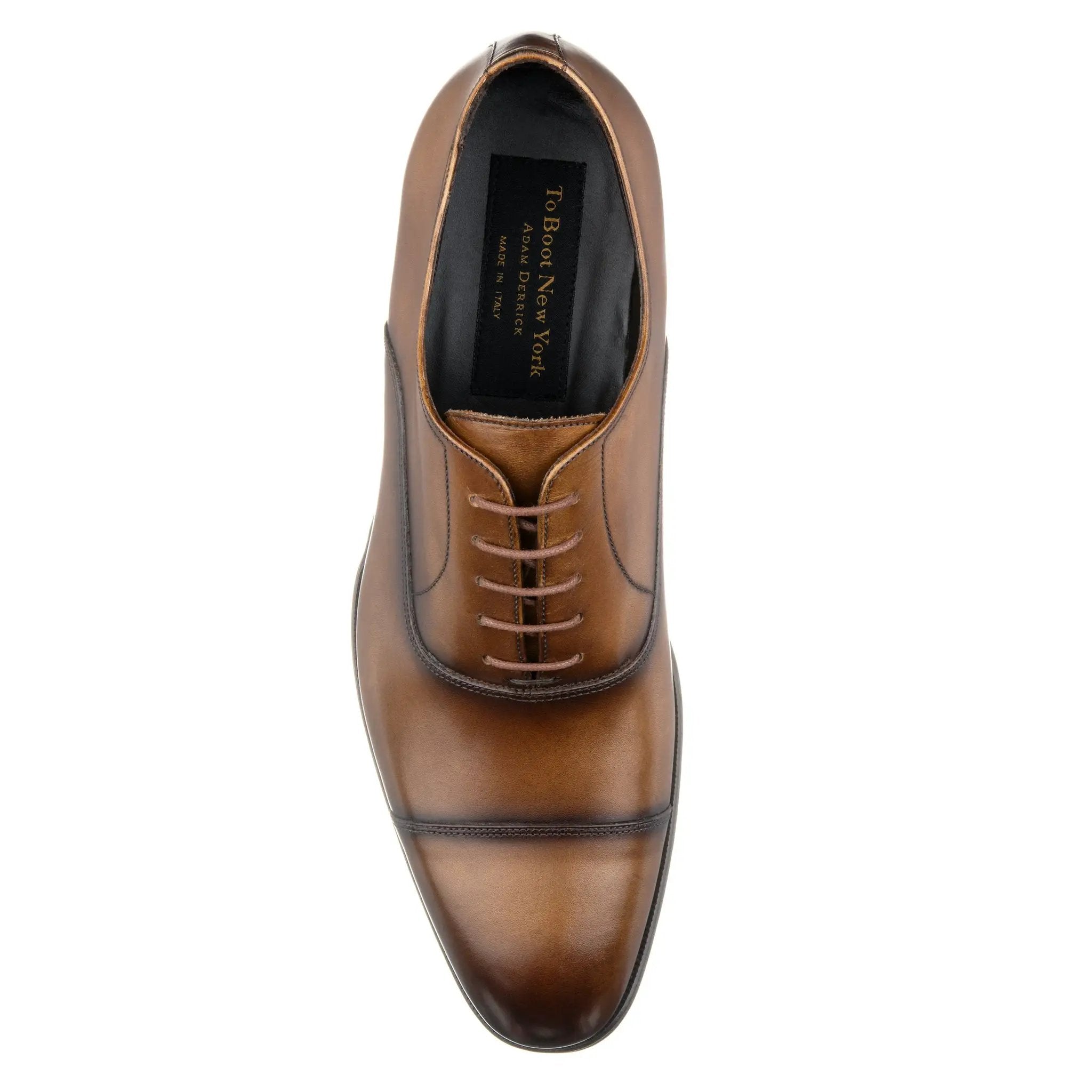 Frankie Tobacco Calf Leather Cap Toe Balmoral by To Boot New York