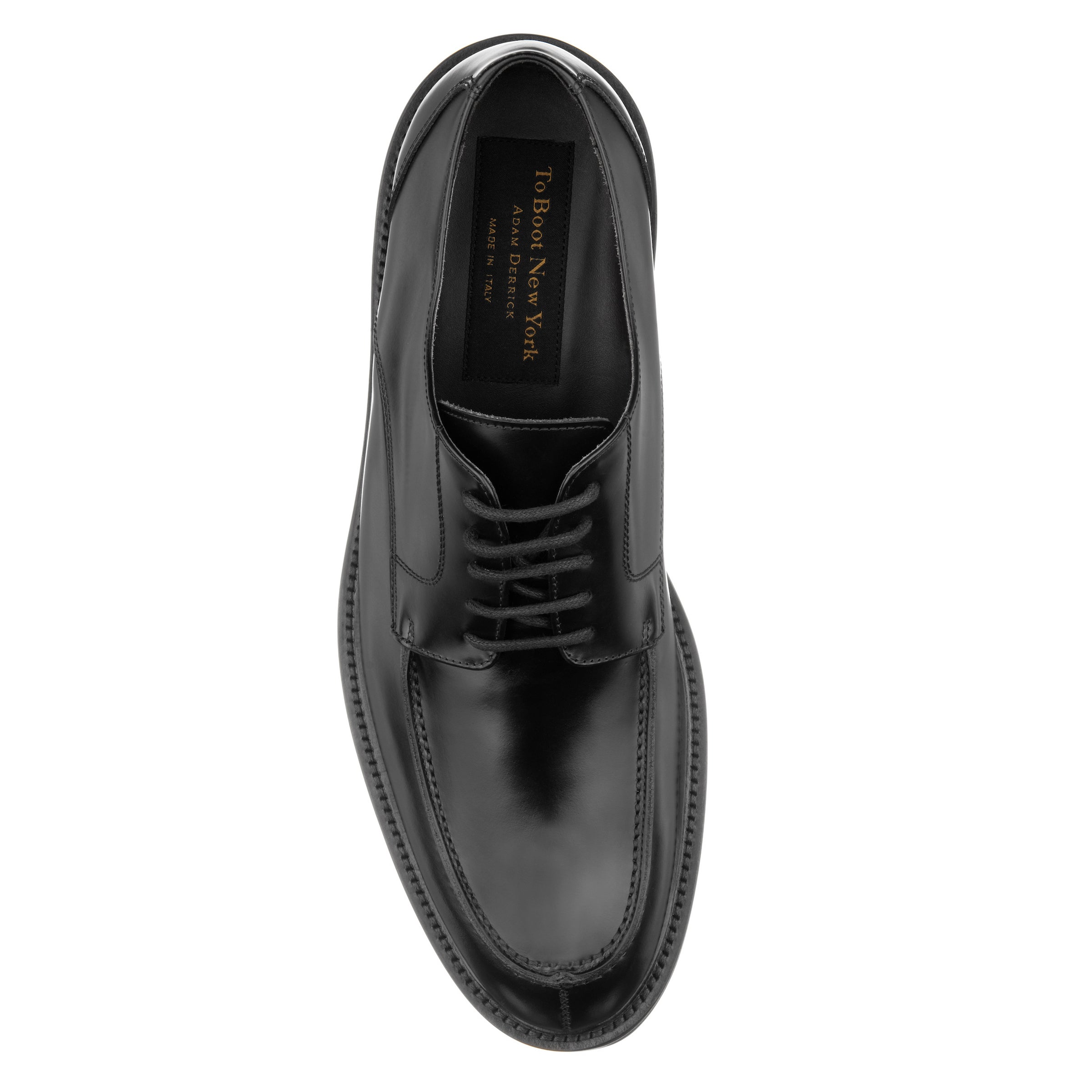 Curtis Black Calf Leather Apron Toe Derby Oxford