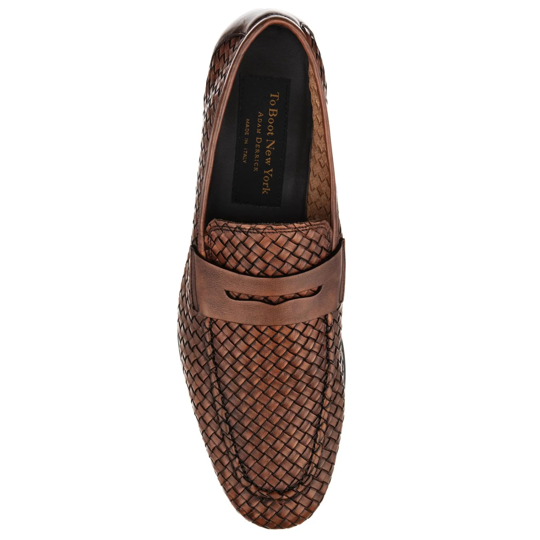 Zenith Cognac Woven Leather Loafer by To Boot New York