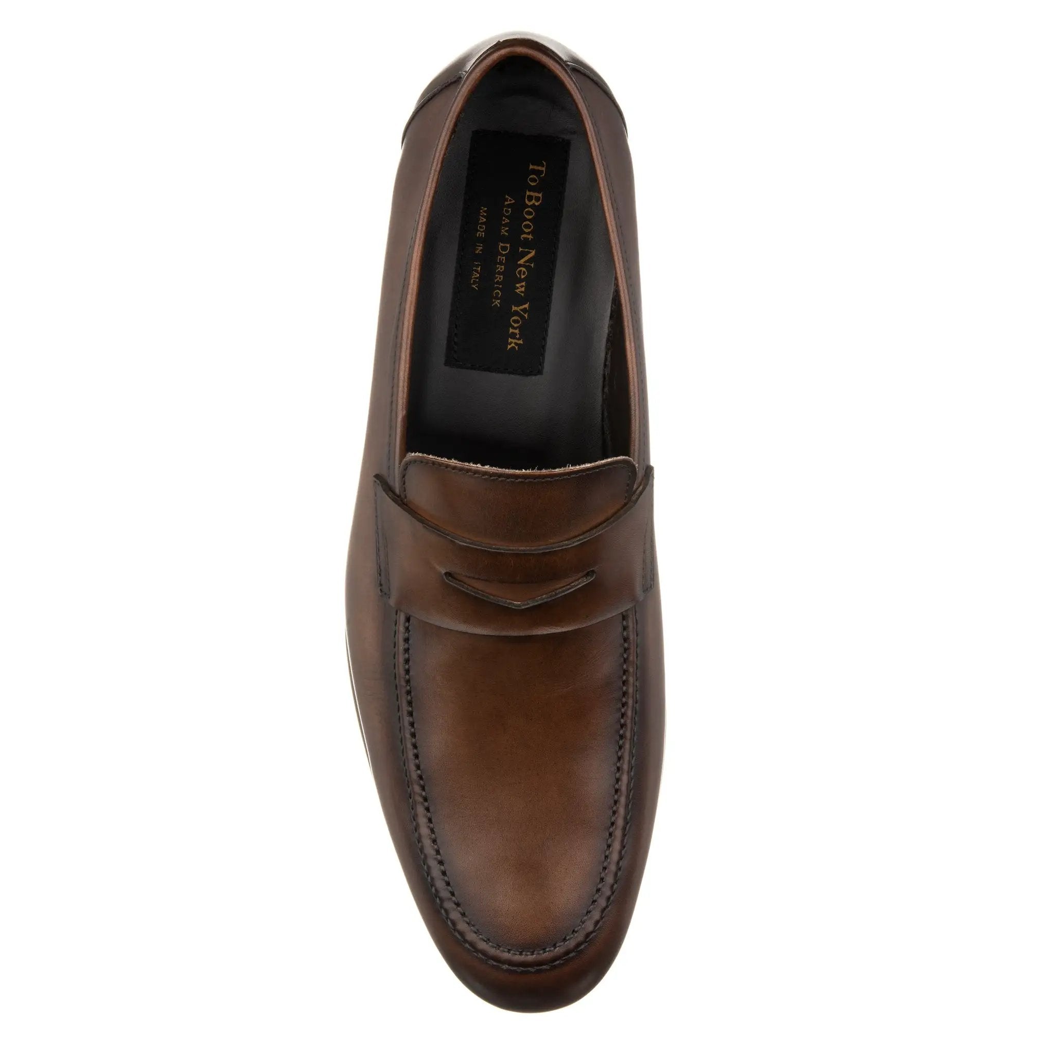 Aldrin Brown Calf Leather Penny Loafer by To Boot New York
