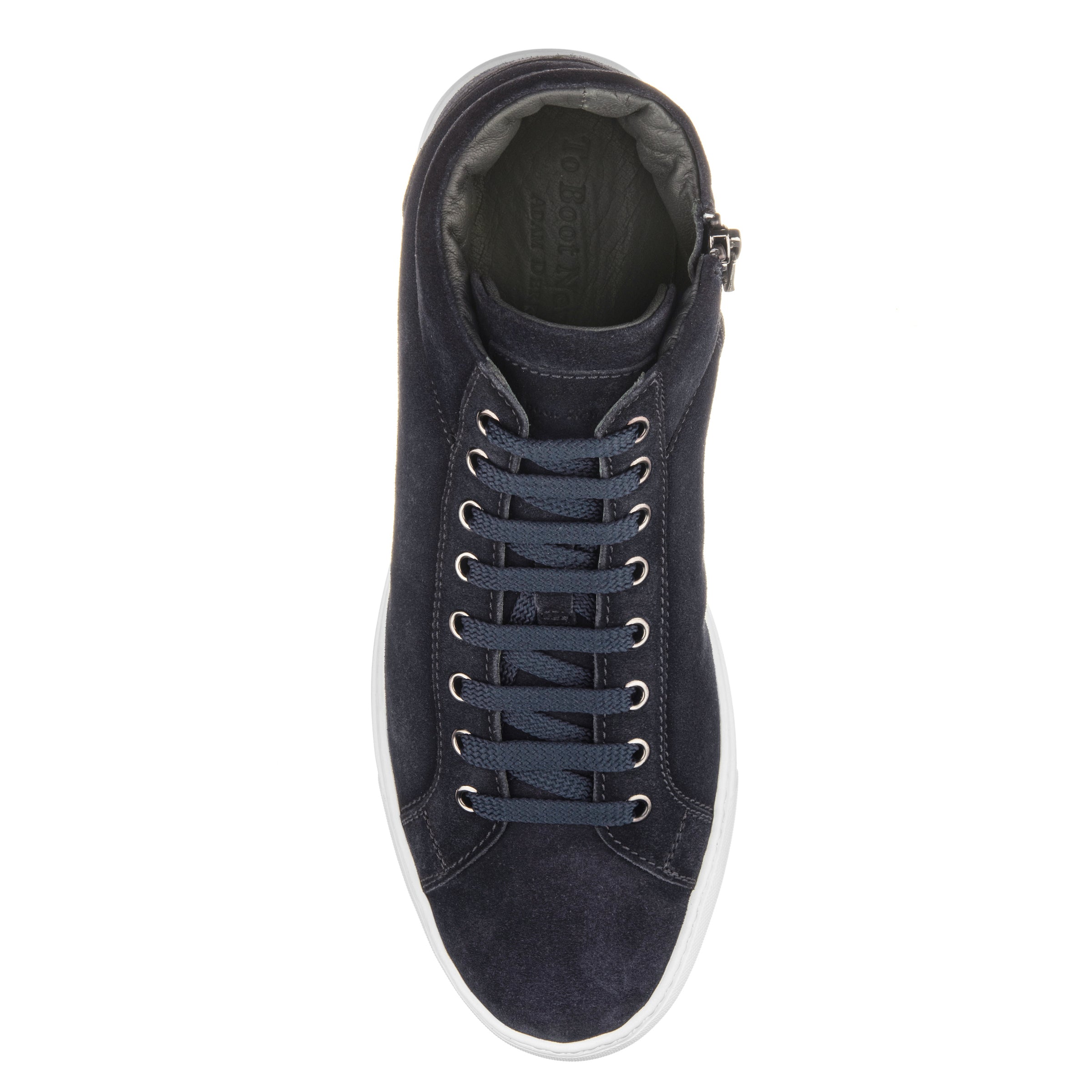 Luther Navy Blue Suede High Top Sneaker