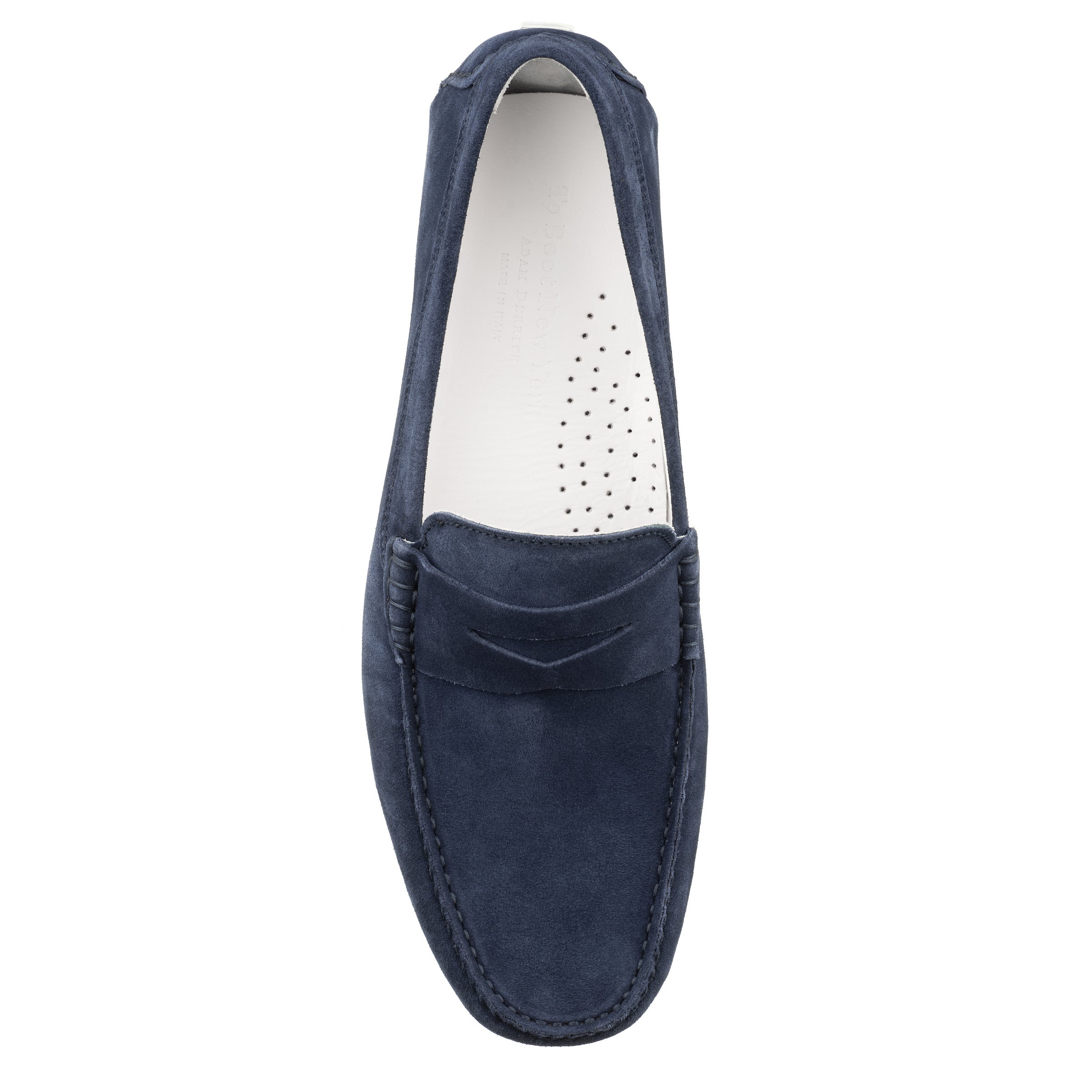 Carmel Blue Suede Penny Loafer Driving Shoe