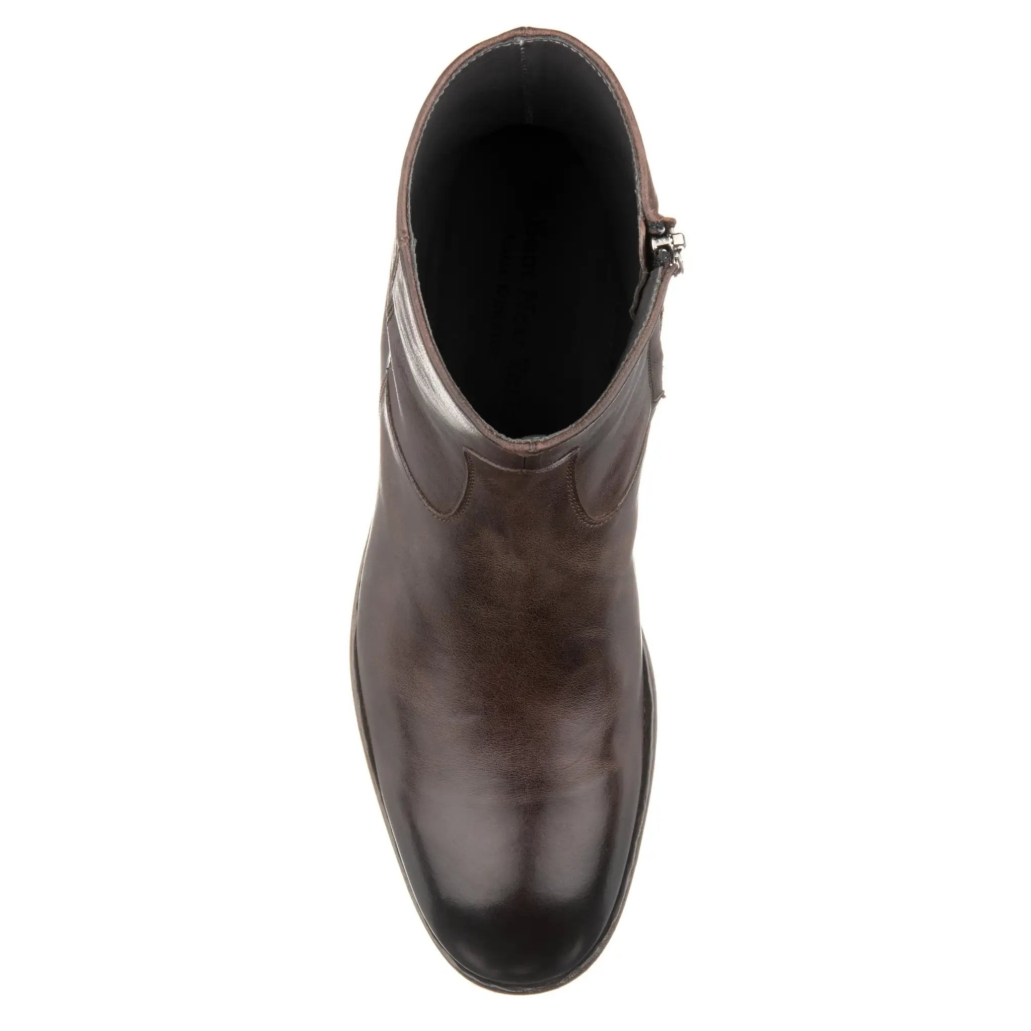 Nils Dark Brown Calf Leather Plain Toe Zip Boot by To Boot New York