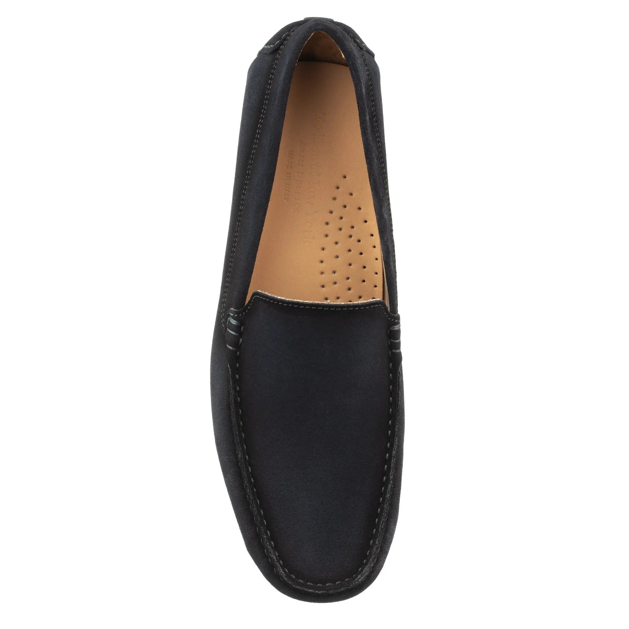 Marin Navy Blue Suede Venetian Driving Shoe by To Boot New York