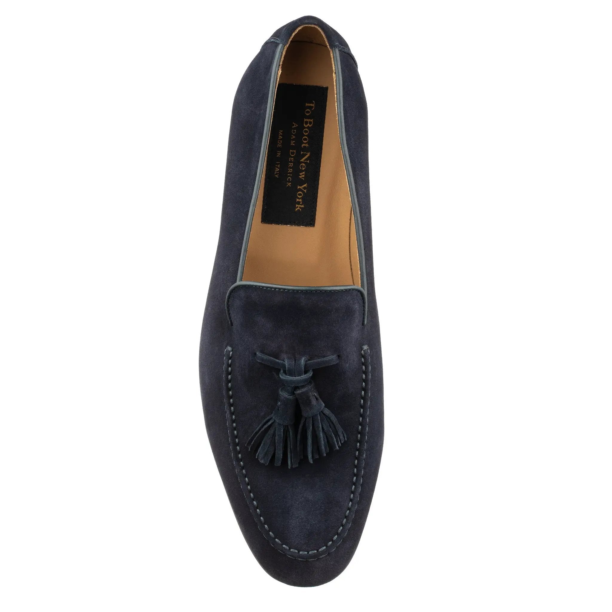 Calistoga Navy Blue Suede Tassel Loafer by To Boot New York