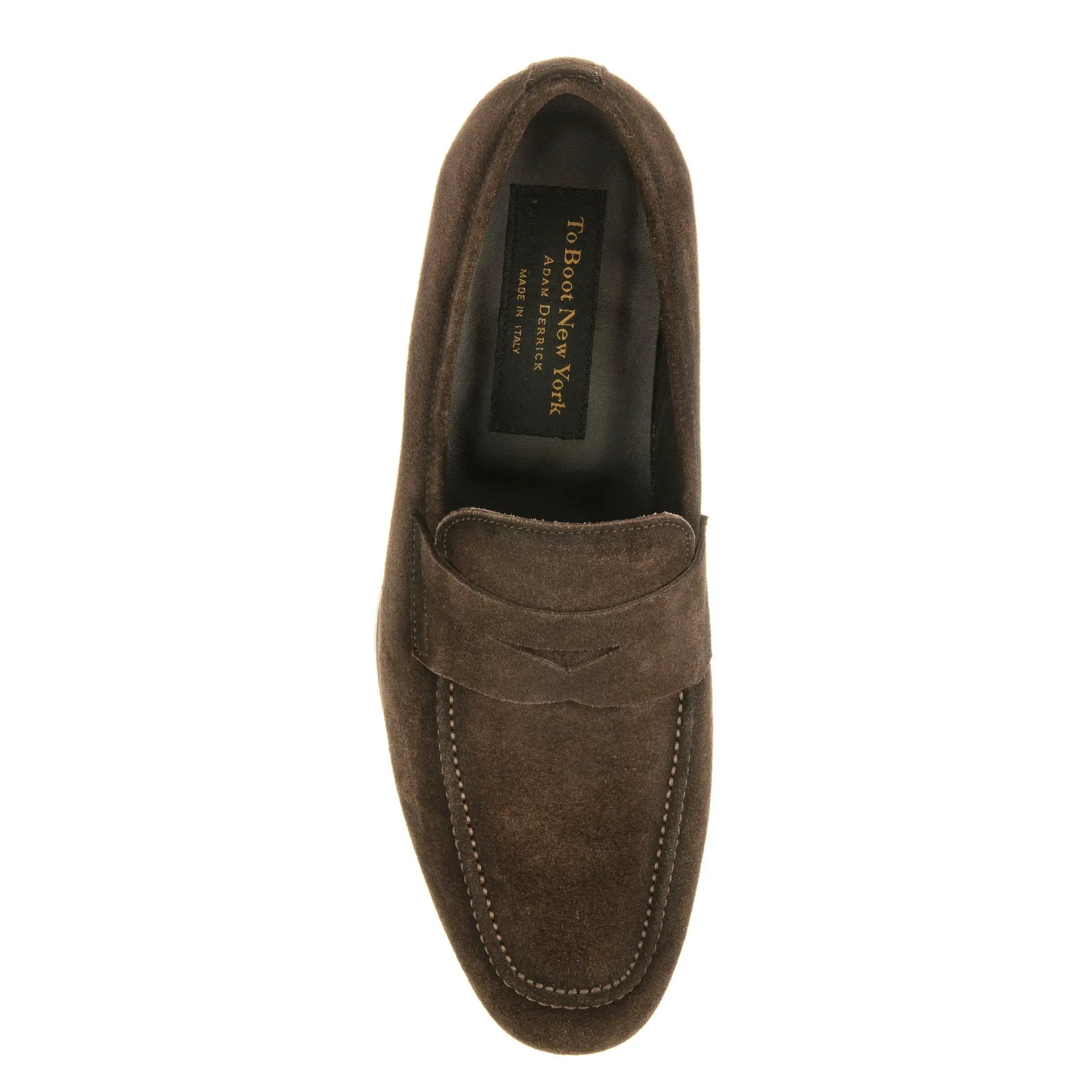 brown slip on dress shoes men To Boot New York Ronny Men's Shoes Dark Brown Suede : 10 M