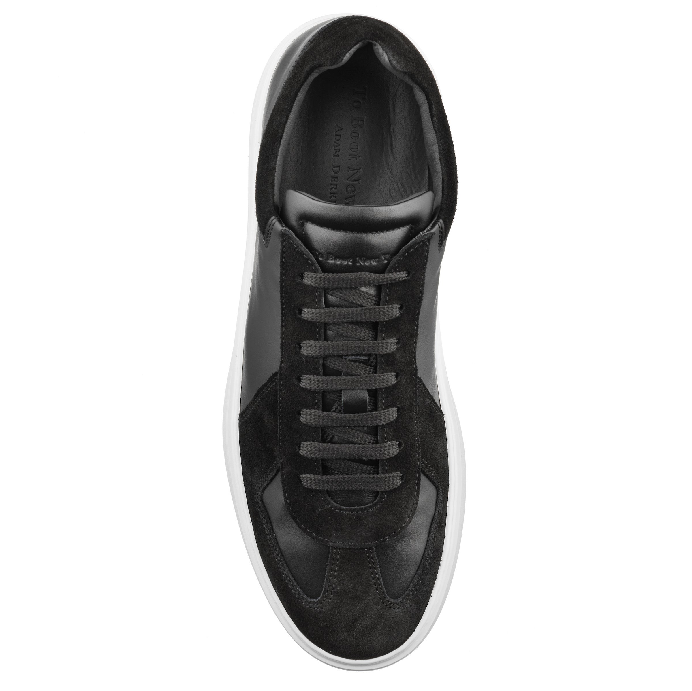 Oakmont Black Leather & Suede Luxury Low-Top Sneakers