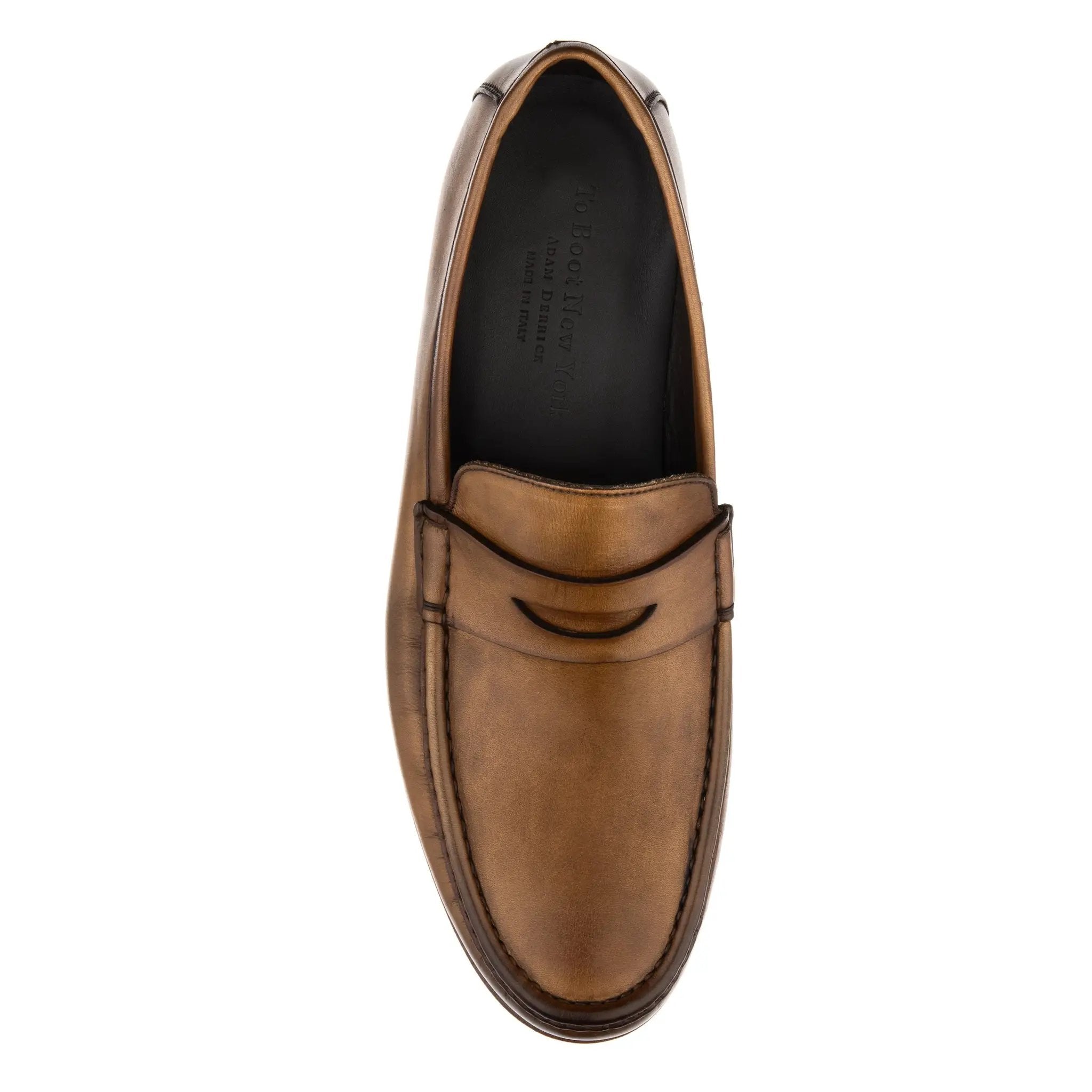 Clapton Medium Tan Calf Penny Loafer by To Boot New York