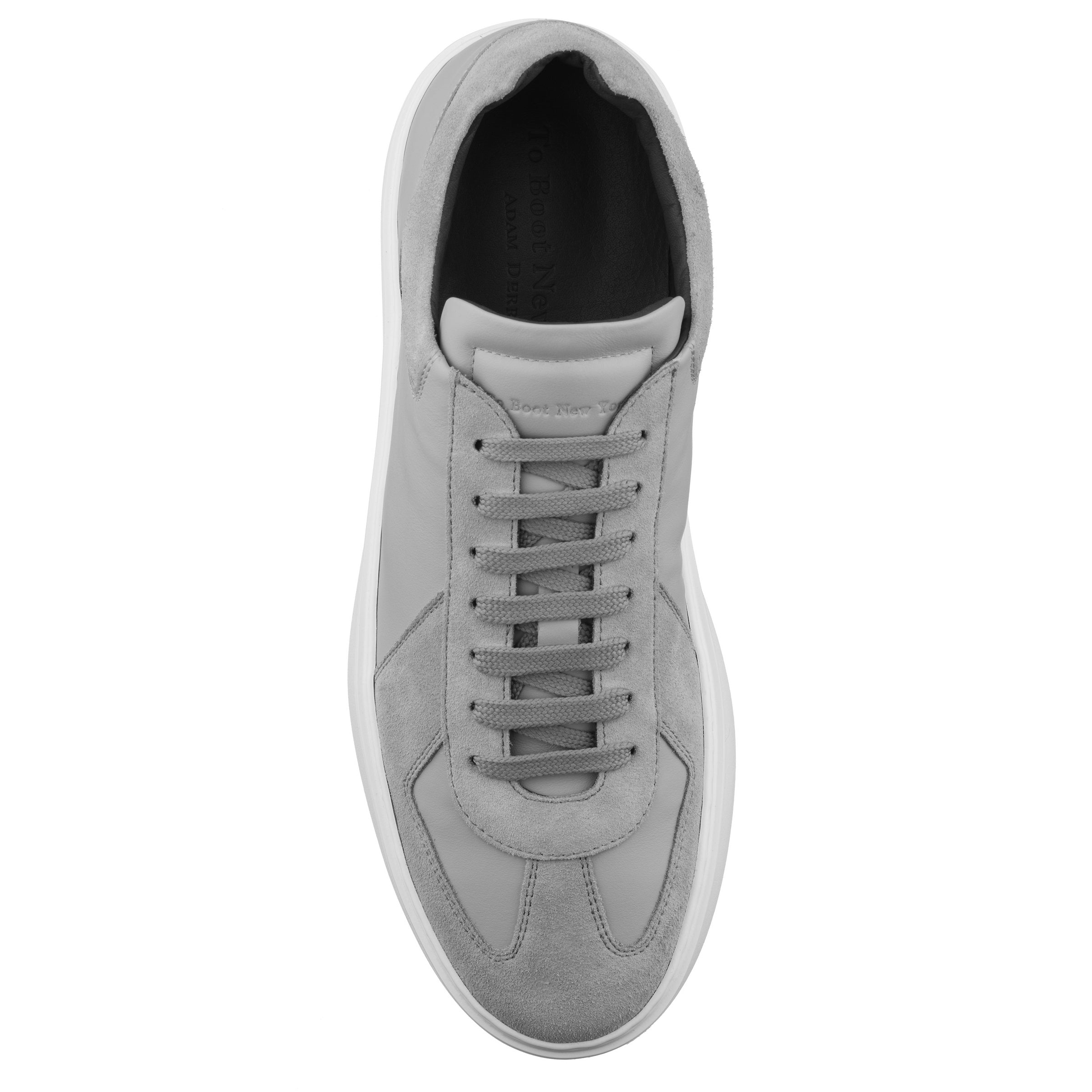 Oakmont Grey Leather & Suede Luxury Low-Top Sneakers