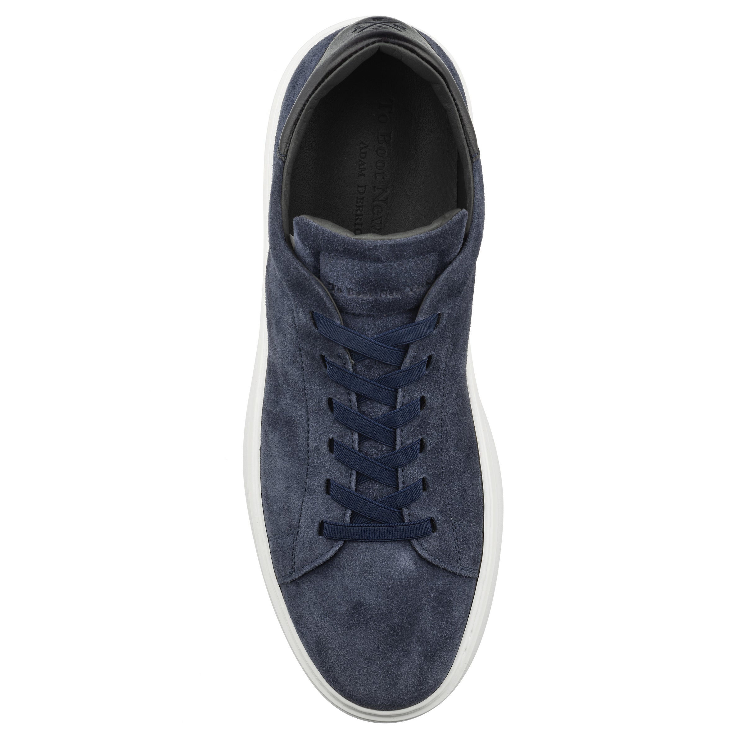James Blue Suede Stretch Lace Luxury Low-Top Sneaker