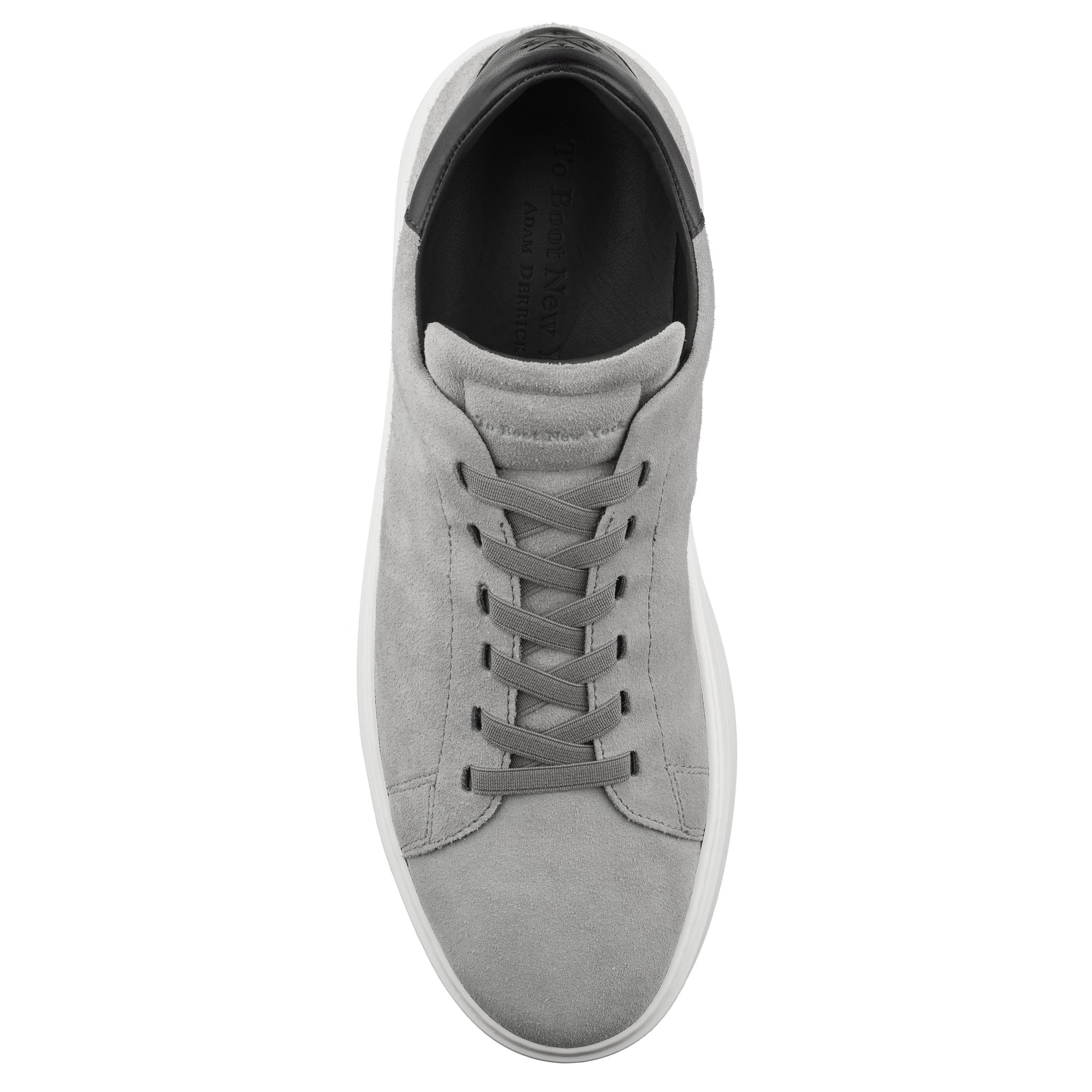 James Grey Suede Stretch Lace Luxury Low-Top Sneaker