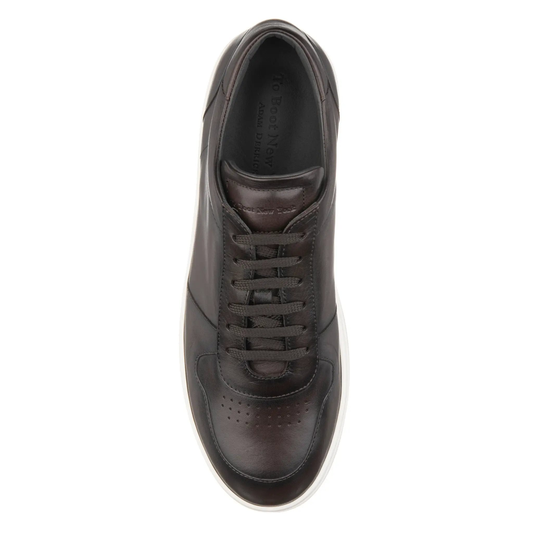 Colin Dark Brown Leather Court Sneaker by To Boot New York