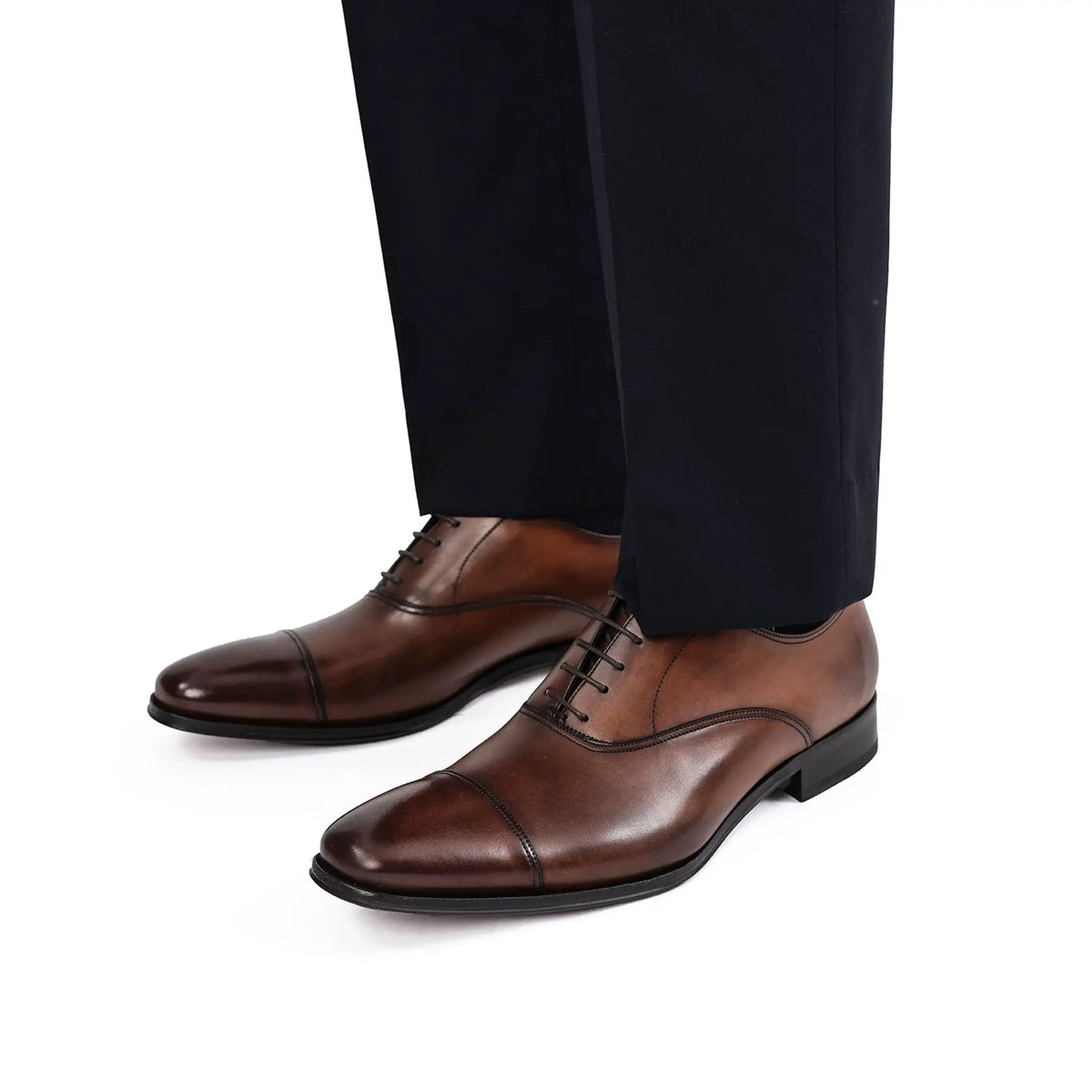 Aidan Burnished Brown Cap Toe Oxford