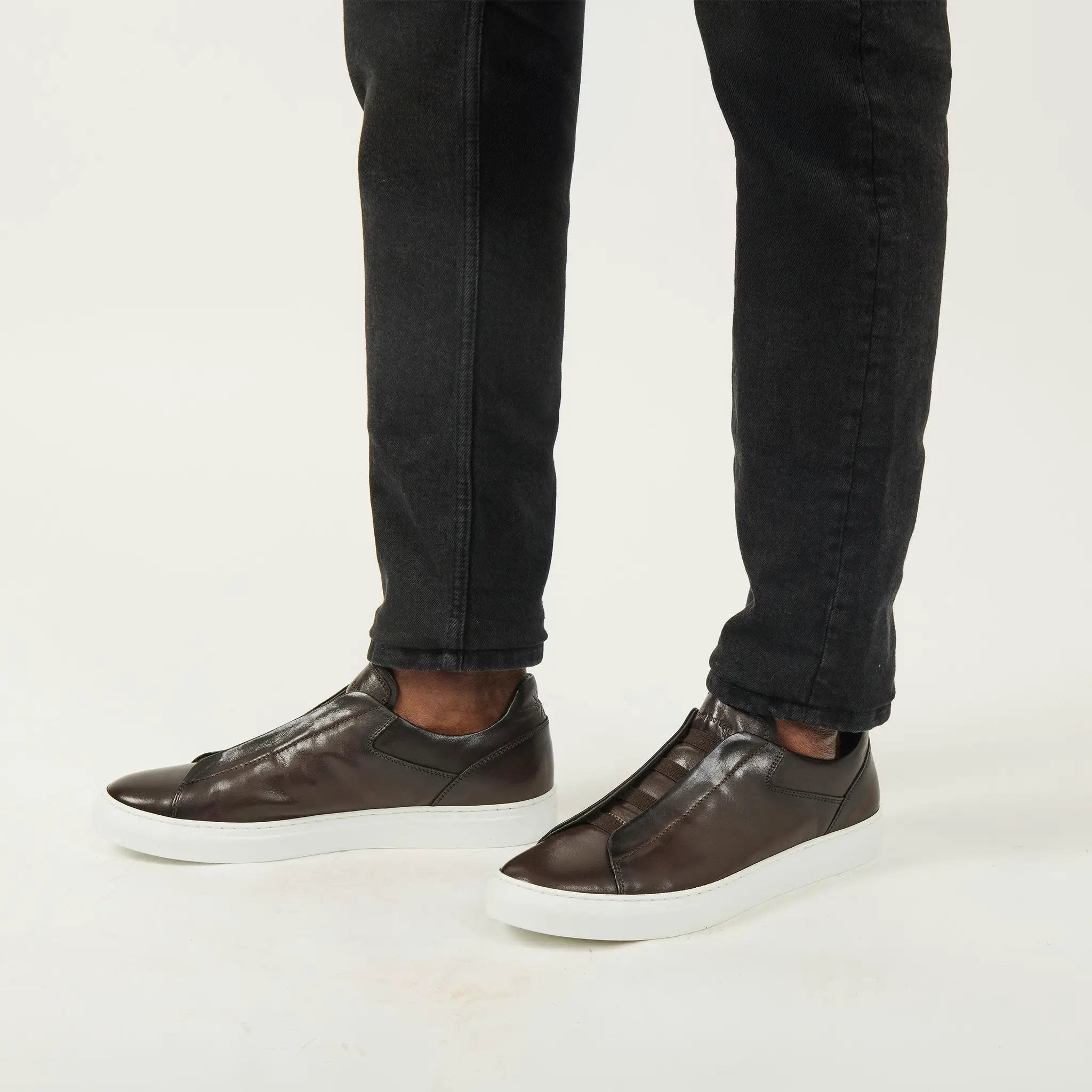 Ainsworth Dark Brown Elastic Slip-On Sneaker by To Boot New York