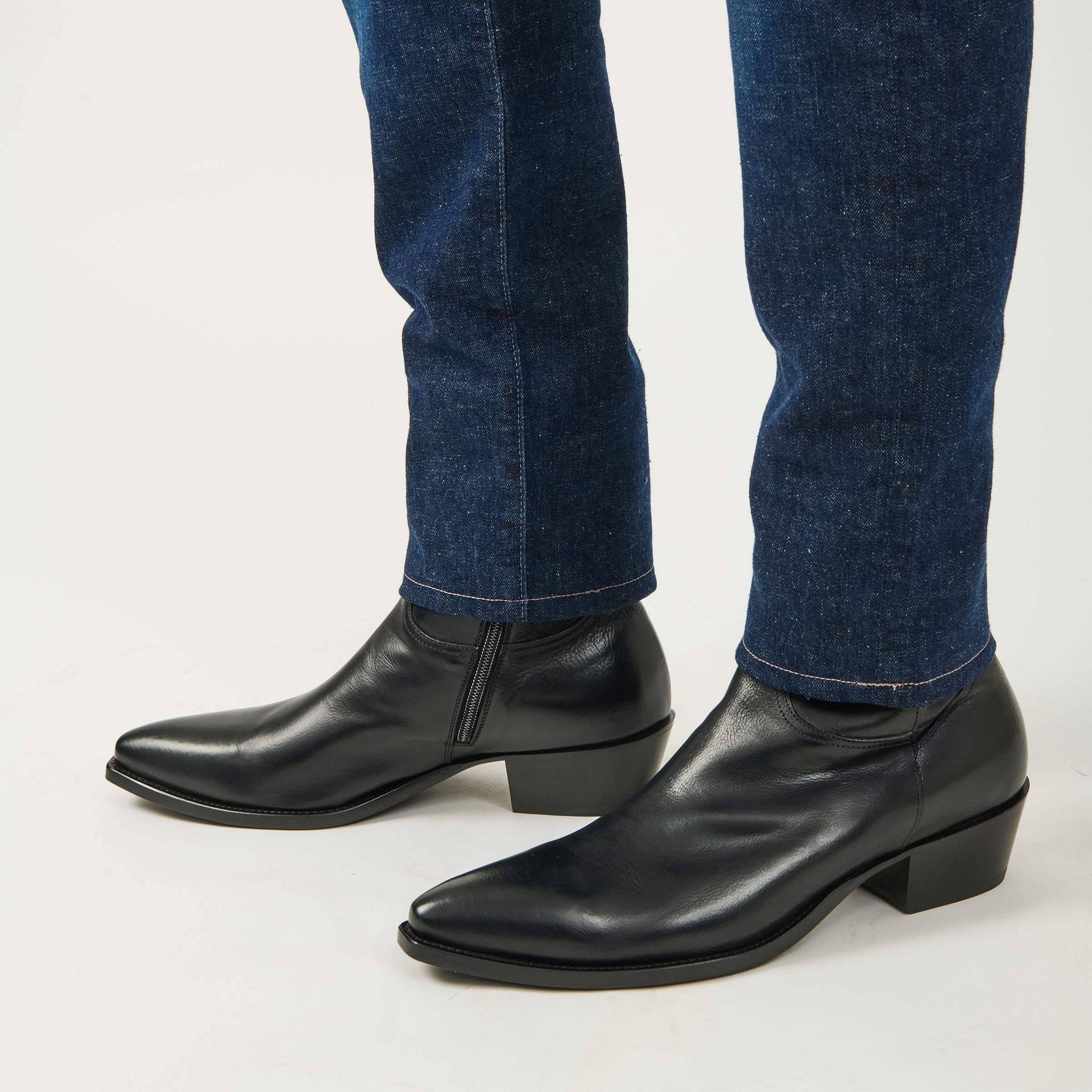 Augustus Black Leather Western Boot