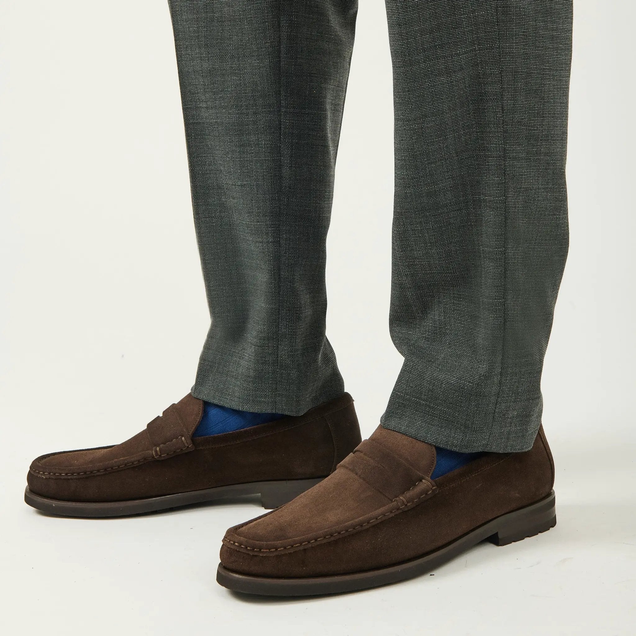 Belfast Dark Brown Suede Penny Loafer by To Boot New York