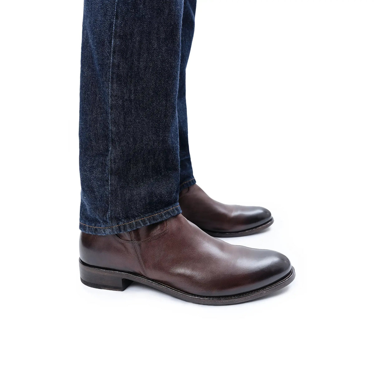 Belvedere Dark Brown Calf Leather Zip Boot by To Boot New York