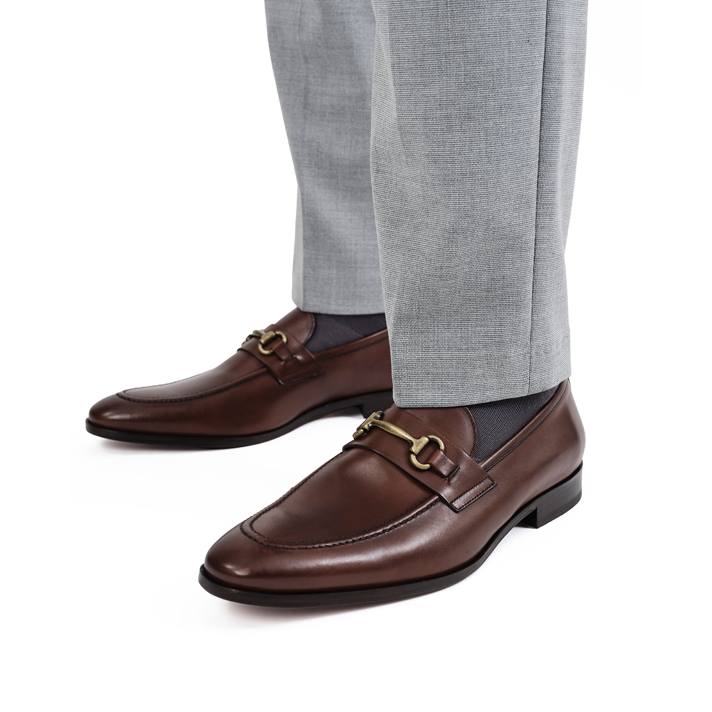 Forio Dark Brown Calf Bit Loafer