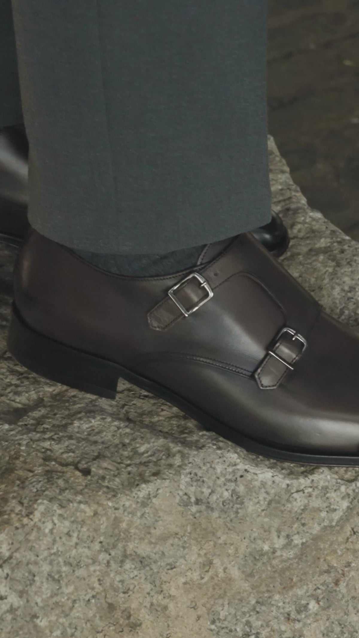 Dakota Ashen Brown Leather Cap Toe Double Monkstrap