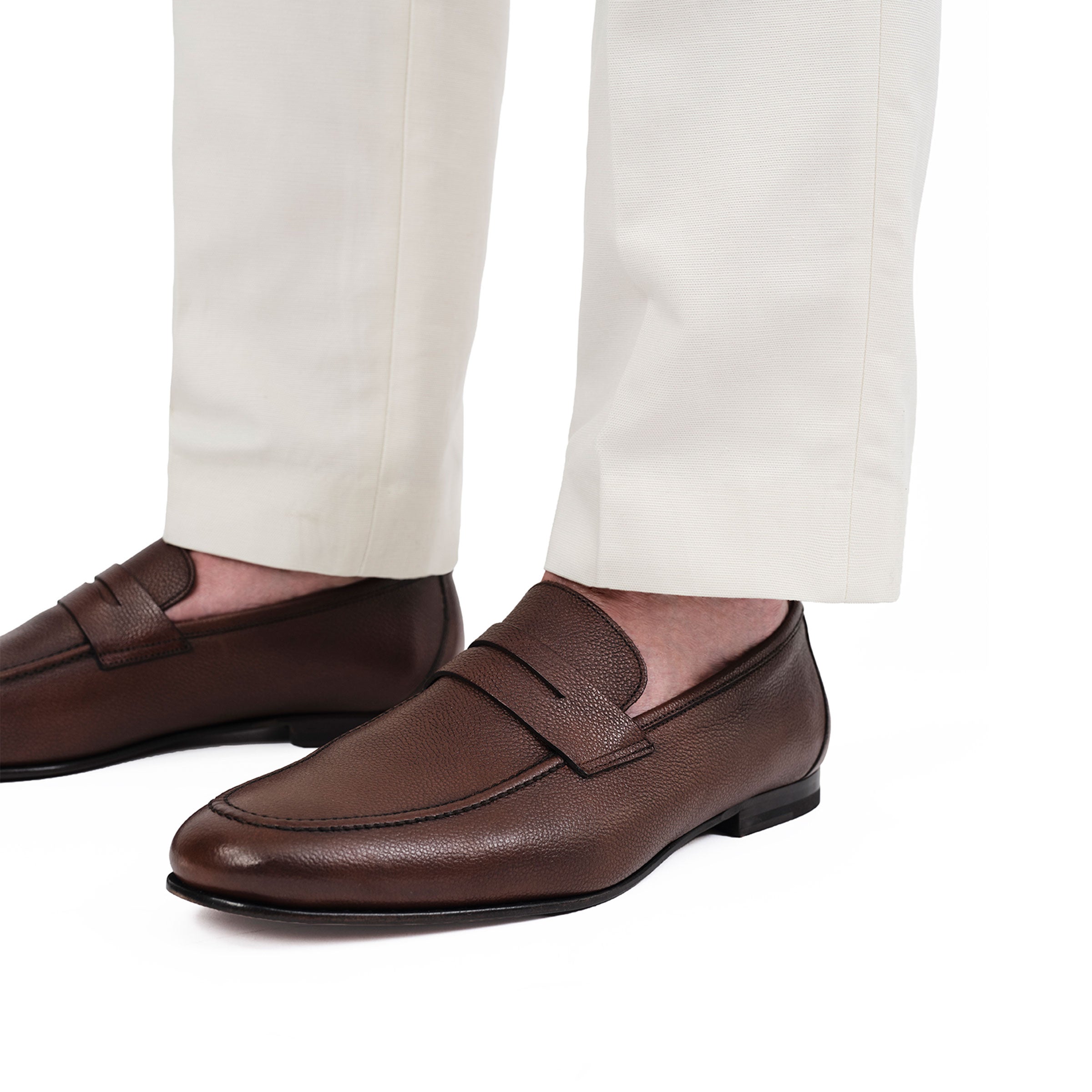 Ravello Medium Brown Calf Moccasin Slip On