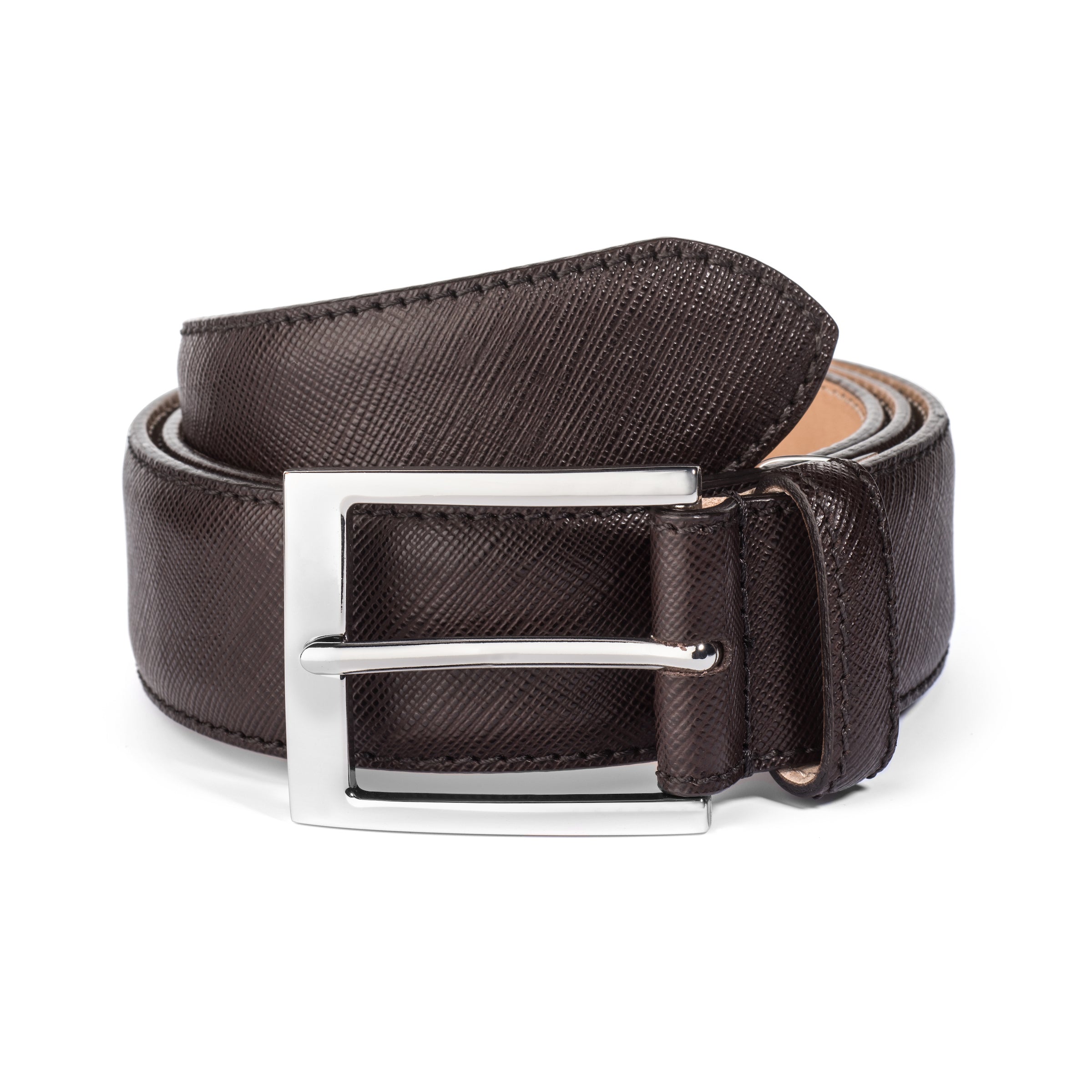 Dark Brown Textured Calf Belt