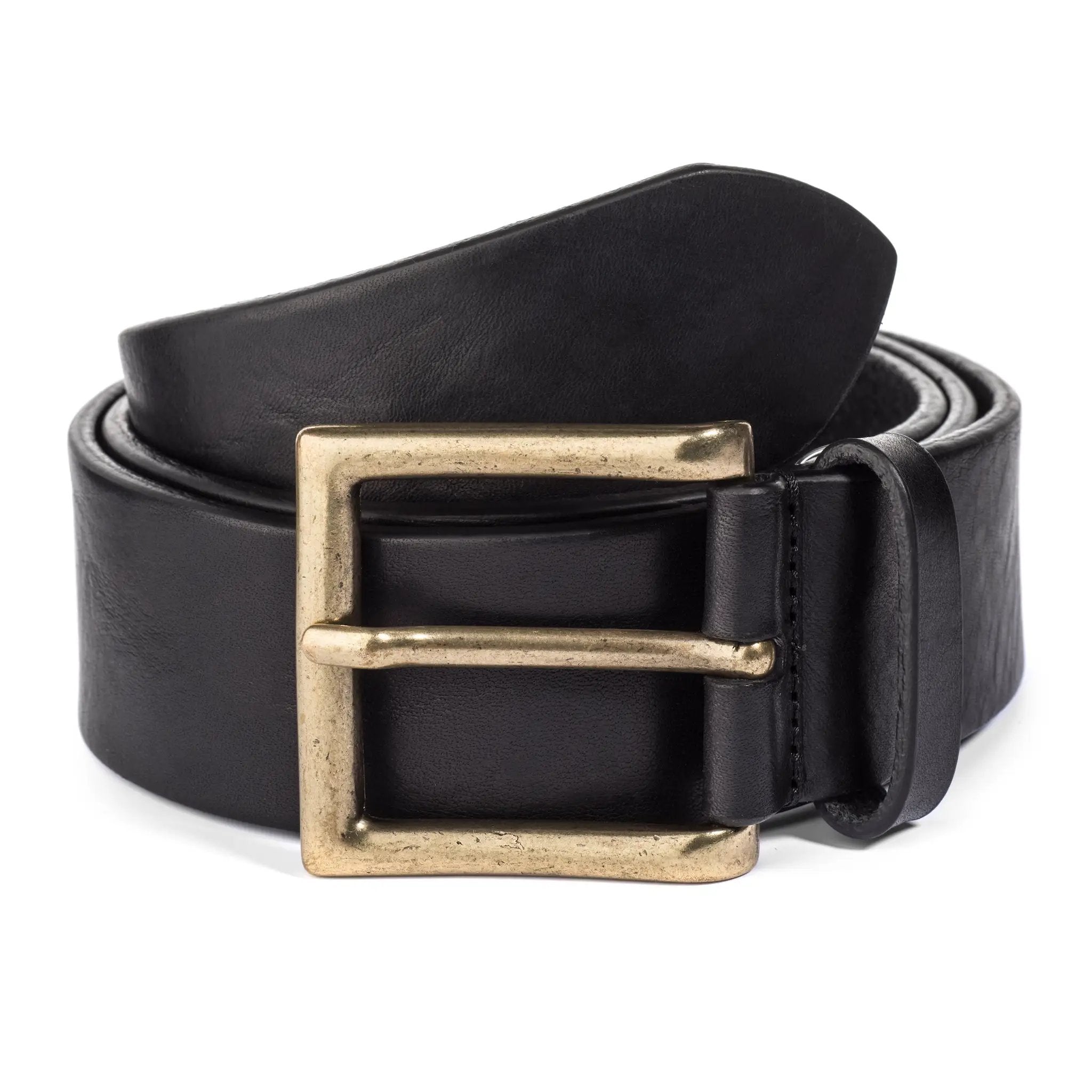 Black Leather Casual Belt by To Boot New York