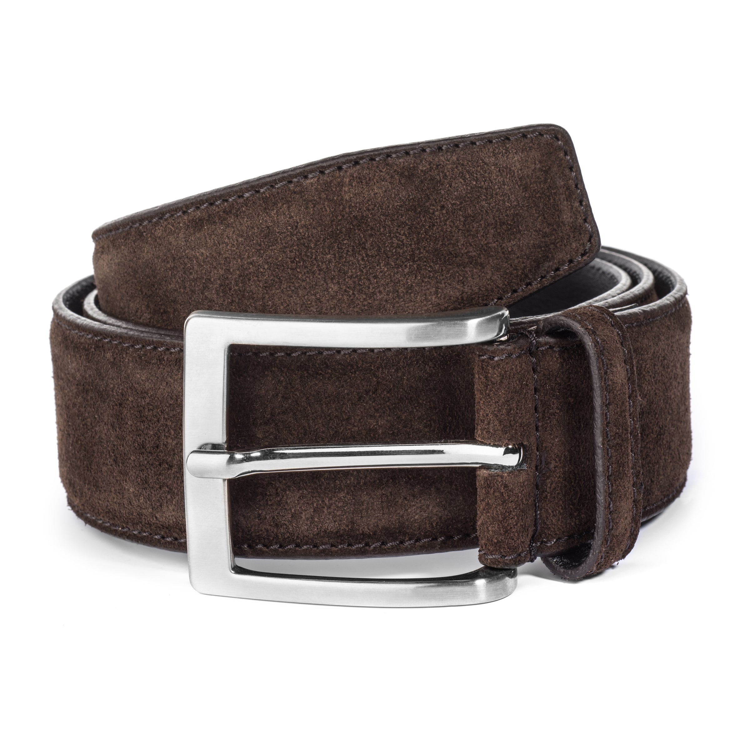 Dark Brown Wide Suede Belt