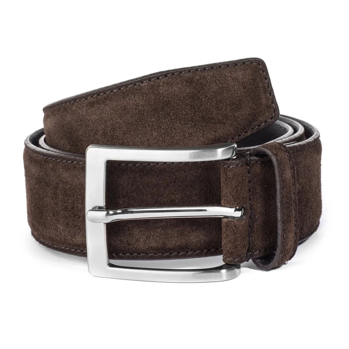 WORTH BELT BLACK SUEDE BROWN LEATHER ITALY Size SMALL WORTH Genuine Leather Waist Belt Made in Italy Dark Brown  main image 3